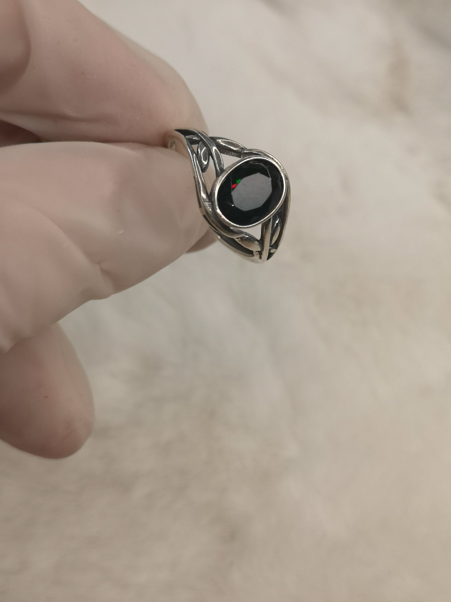 Black Opal 925 Silber Ring