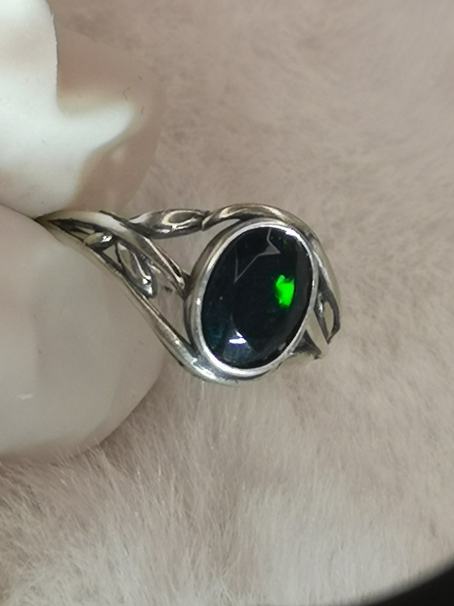 Black Opal 925 Silber Ring