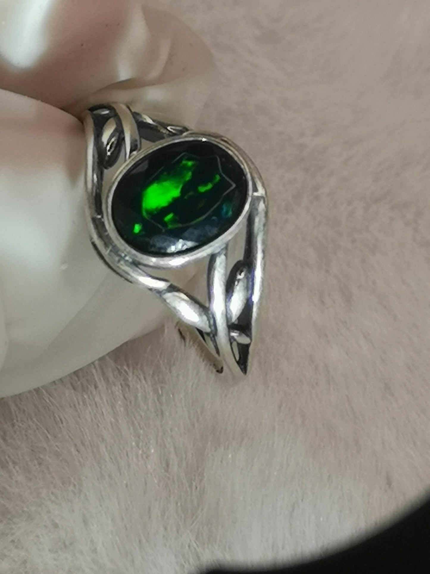 Black Opal 925 Silber Ring
