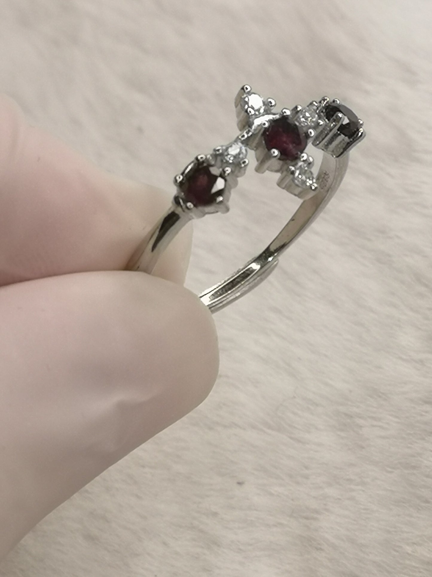 Granat Garnet 925 Silber Ring