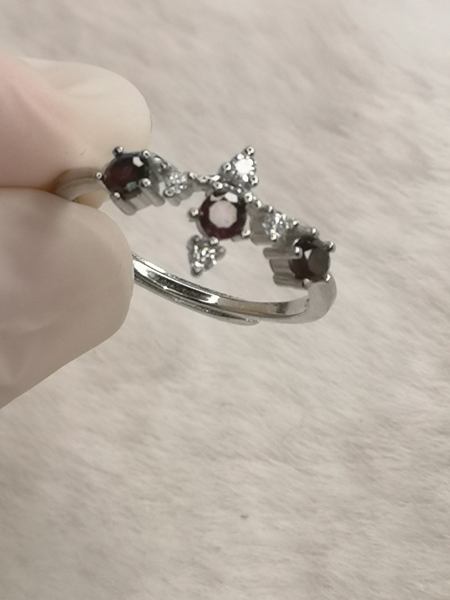 Granat Garnet 925 Silber Ring