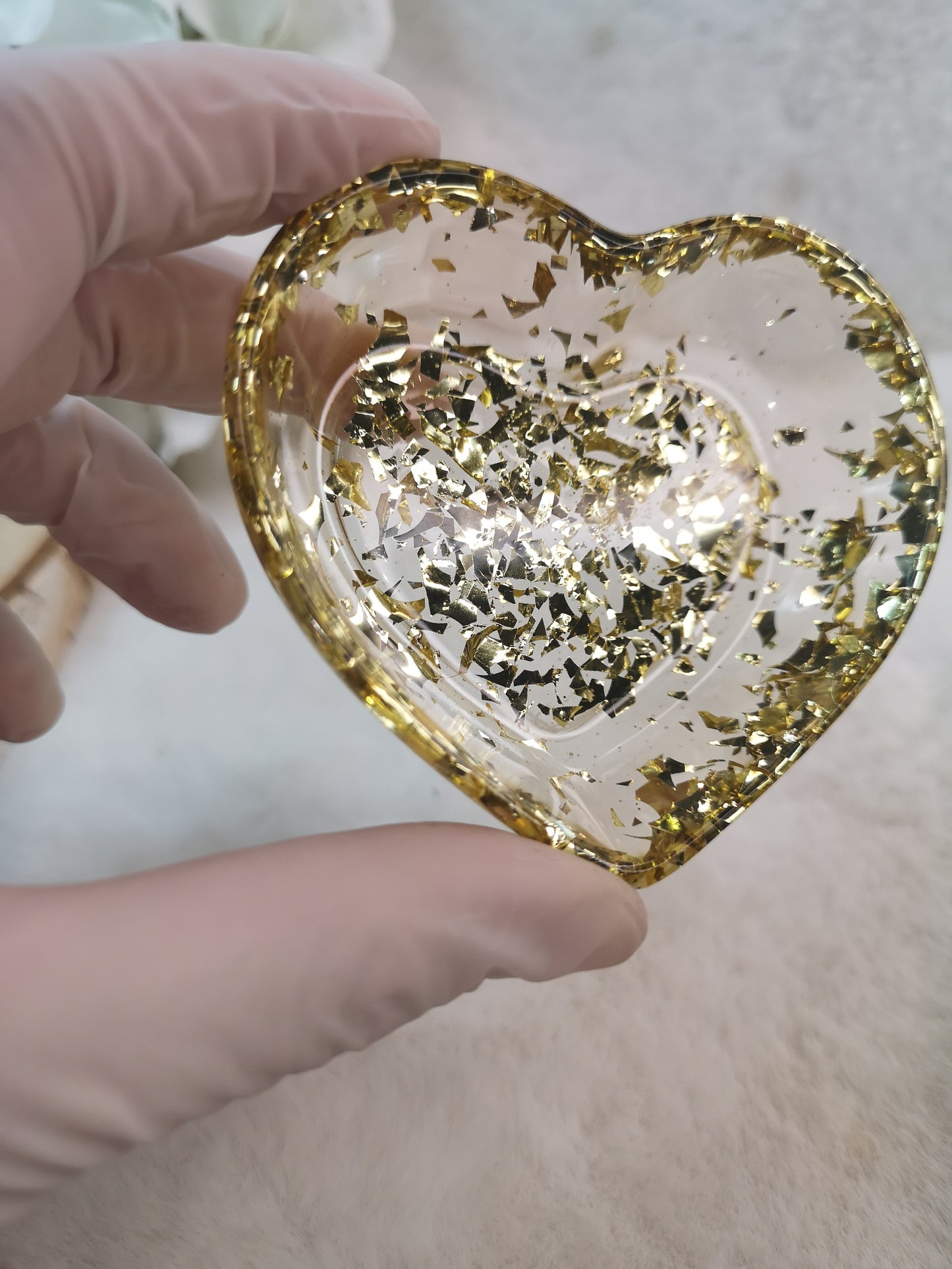 Herz Deko Schale Kunstharz