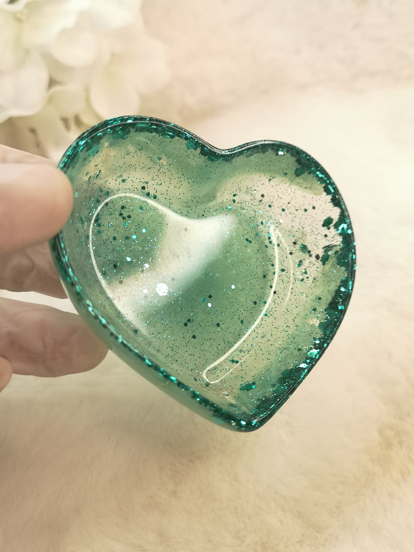 Herz Deko Schale Kunstharz Handmade Unikat