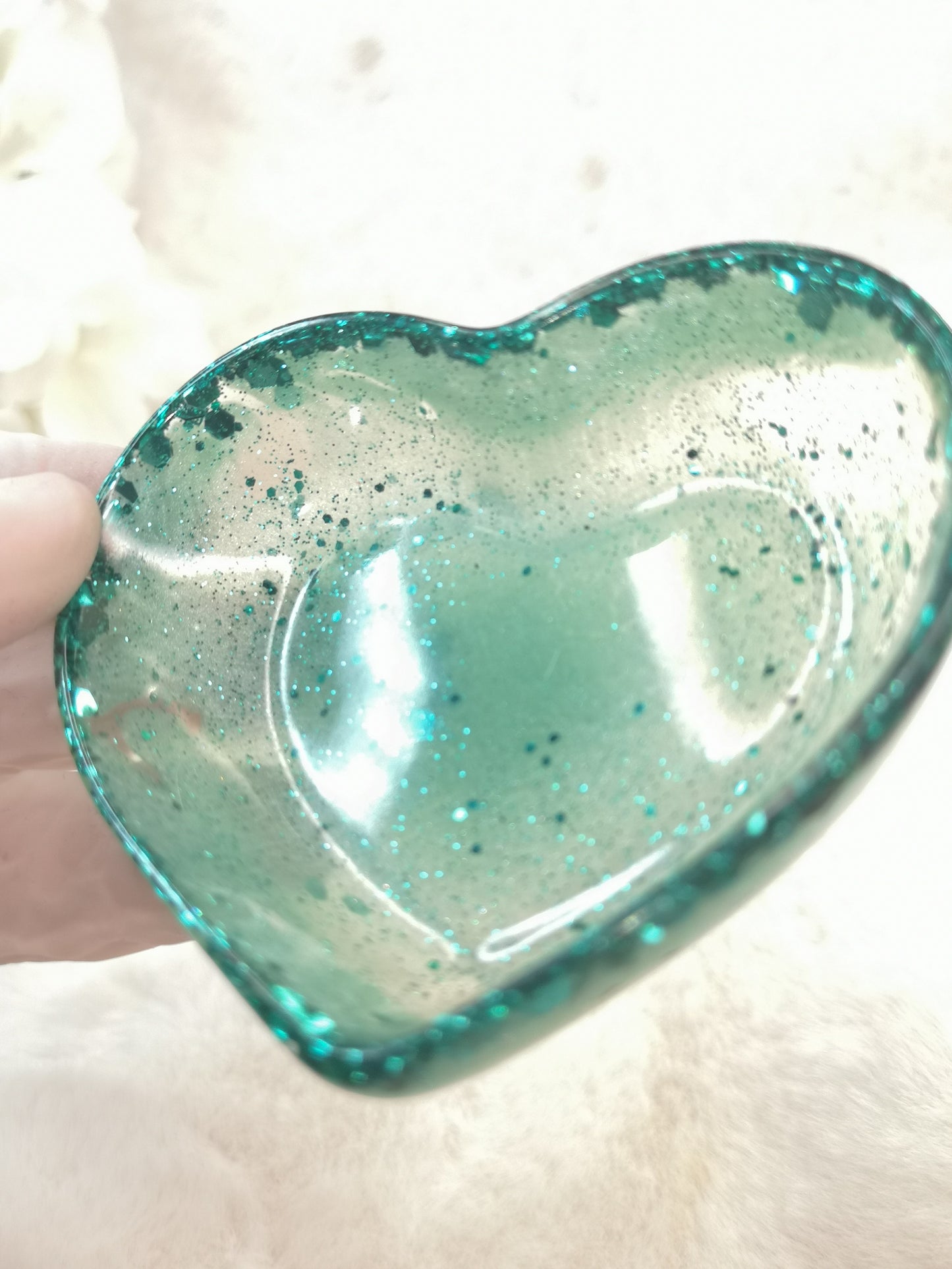 Herz Deko Schale Kunstharz Handmade Unikat