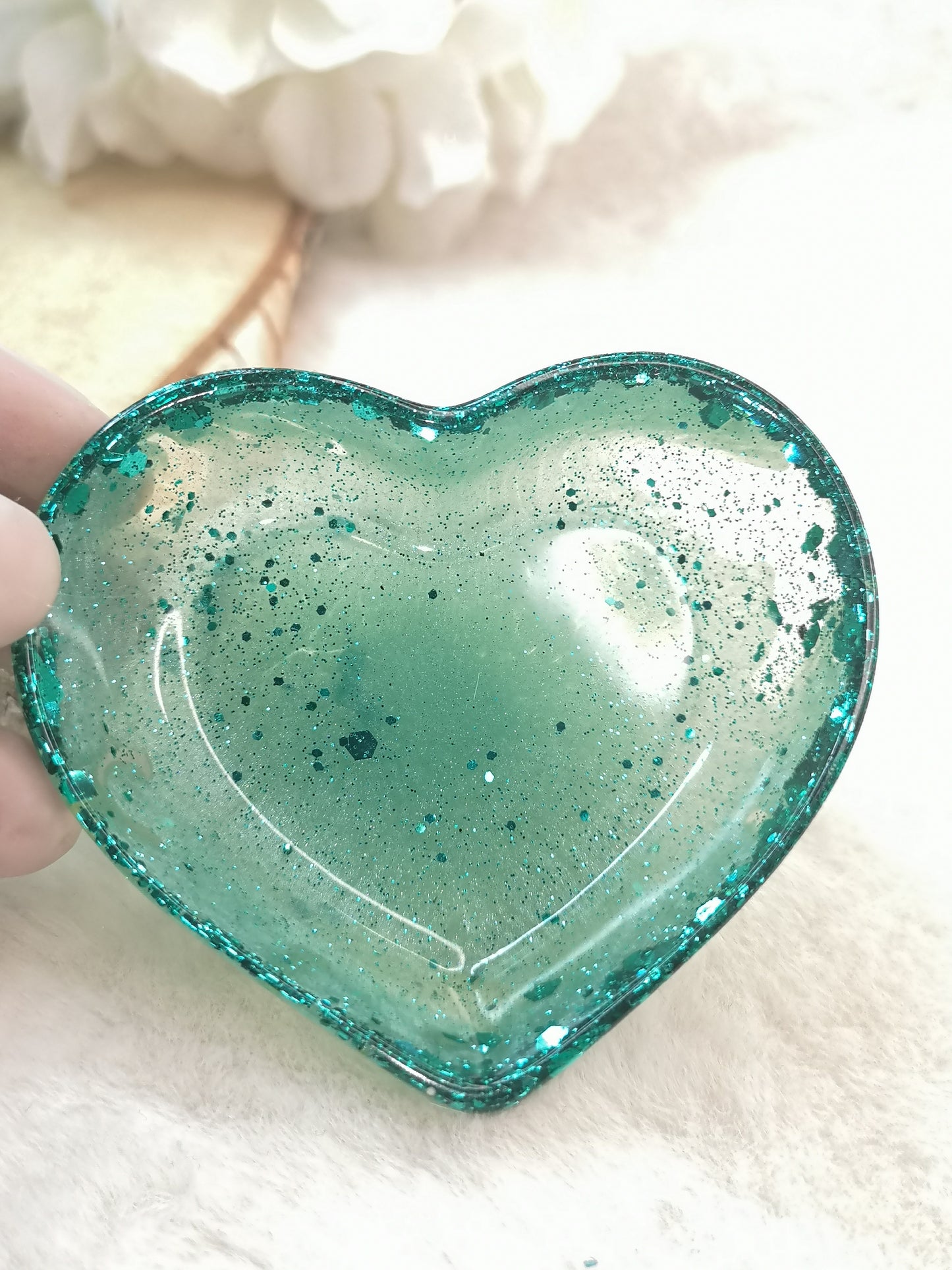 Herz Deko Schale Kunstharz Handmade Unikat