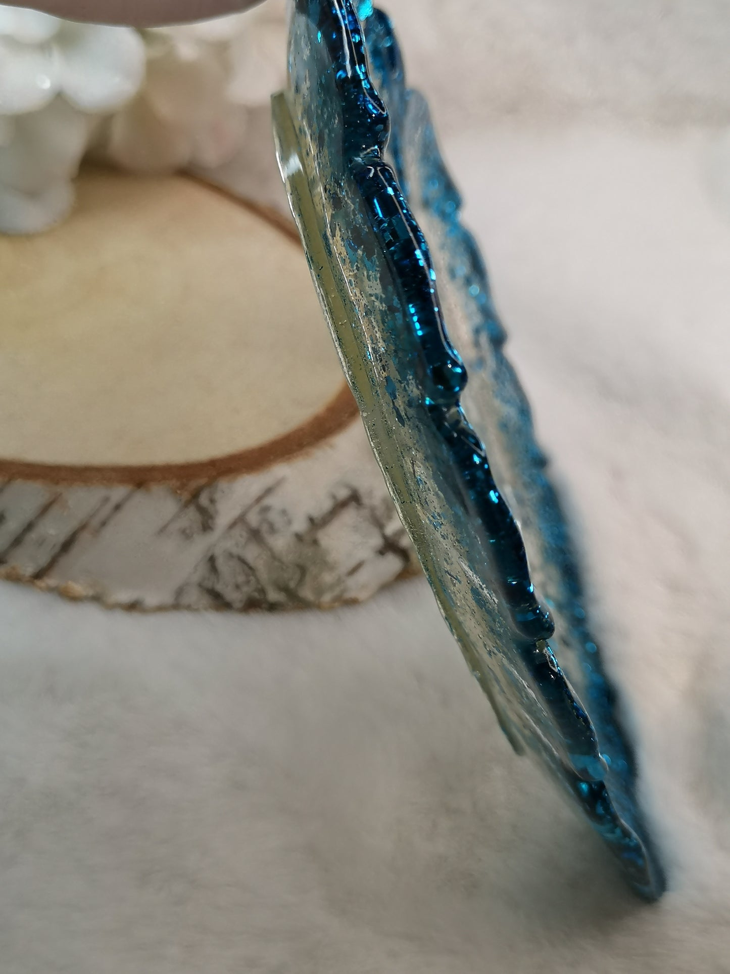 Deko Blatt Schale Kunstharz Handmade Unikat