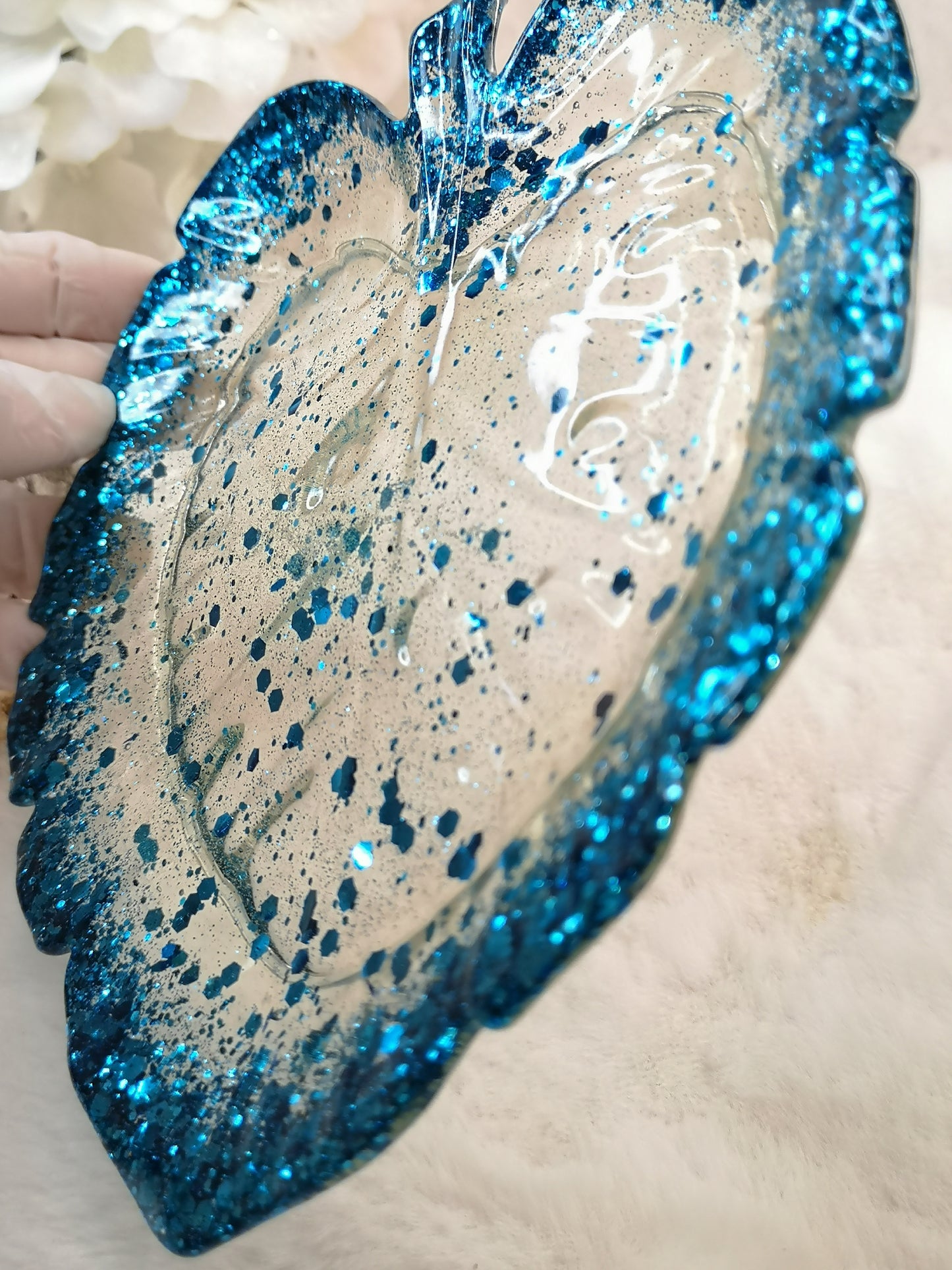 Deko Blatt Schale Kunstharz Handmade Unikat
