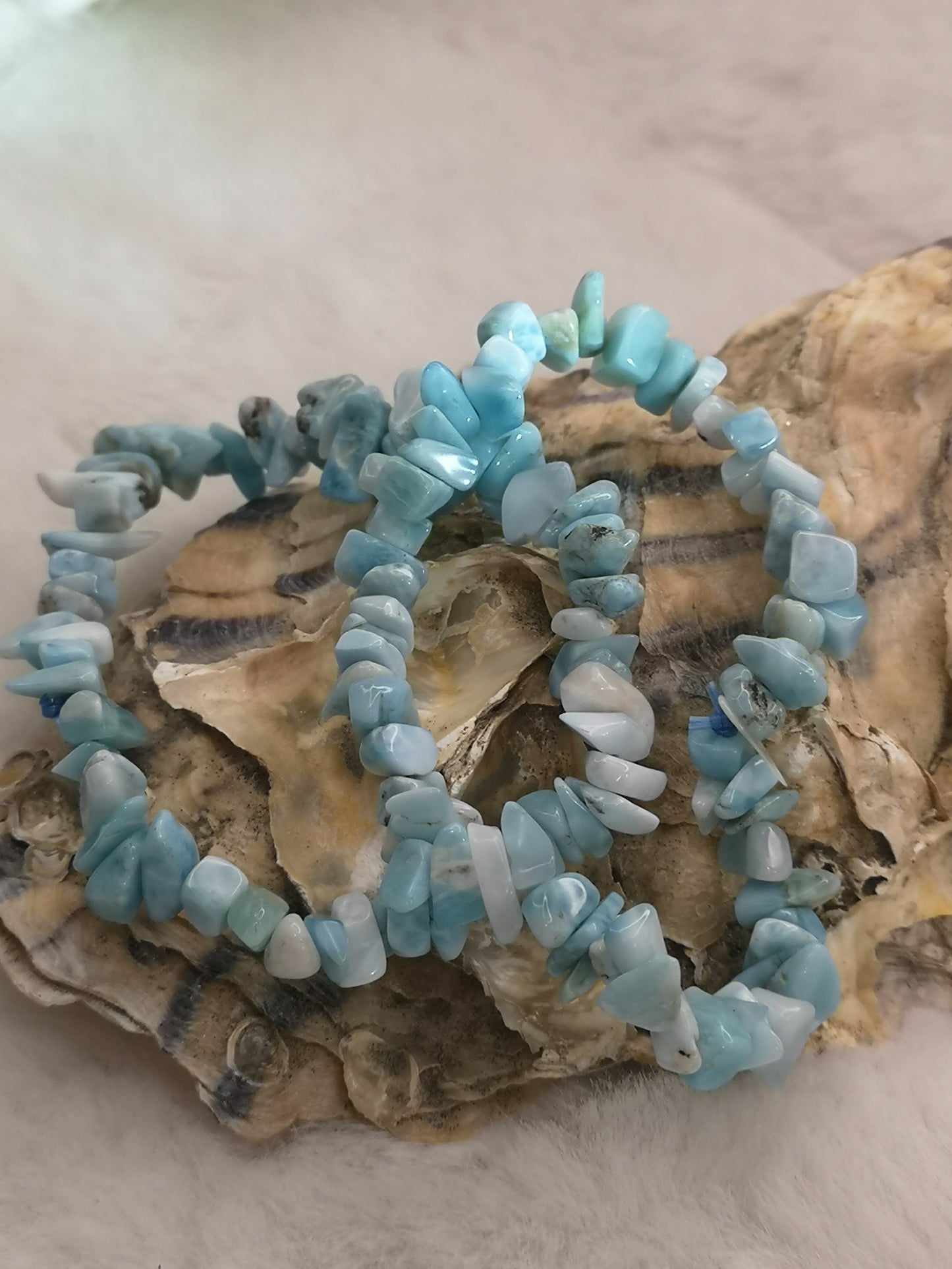 Larimar Chips Armband Edelstein Crystal dayza