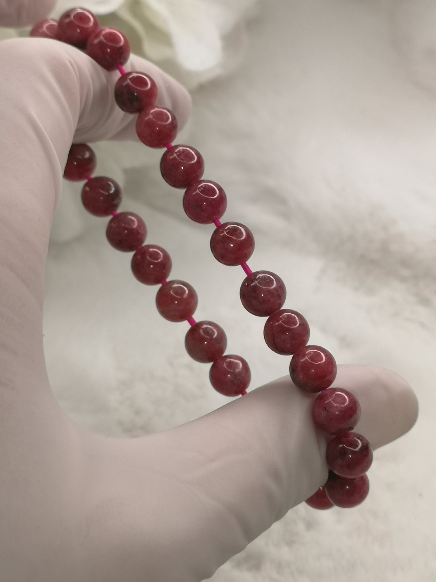 Cherry Rhodonite 7mm Armband Edelstein Crystal Schmuck