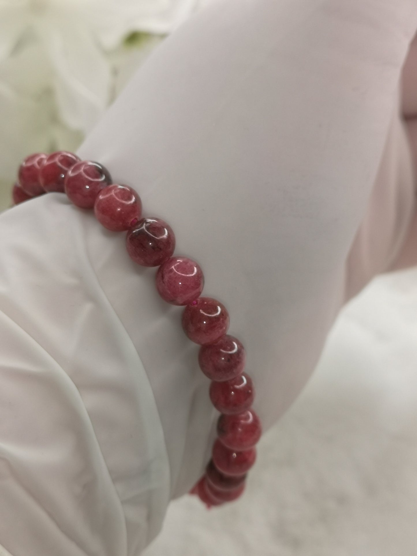 Cherry Rhodonite 7mm Armband Edelstein Crystal Schmuck