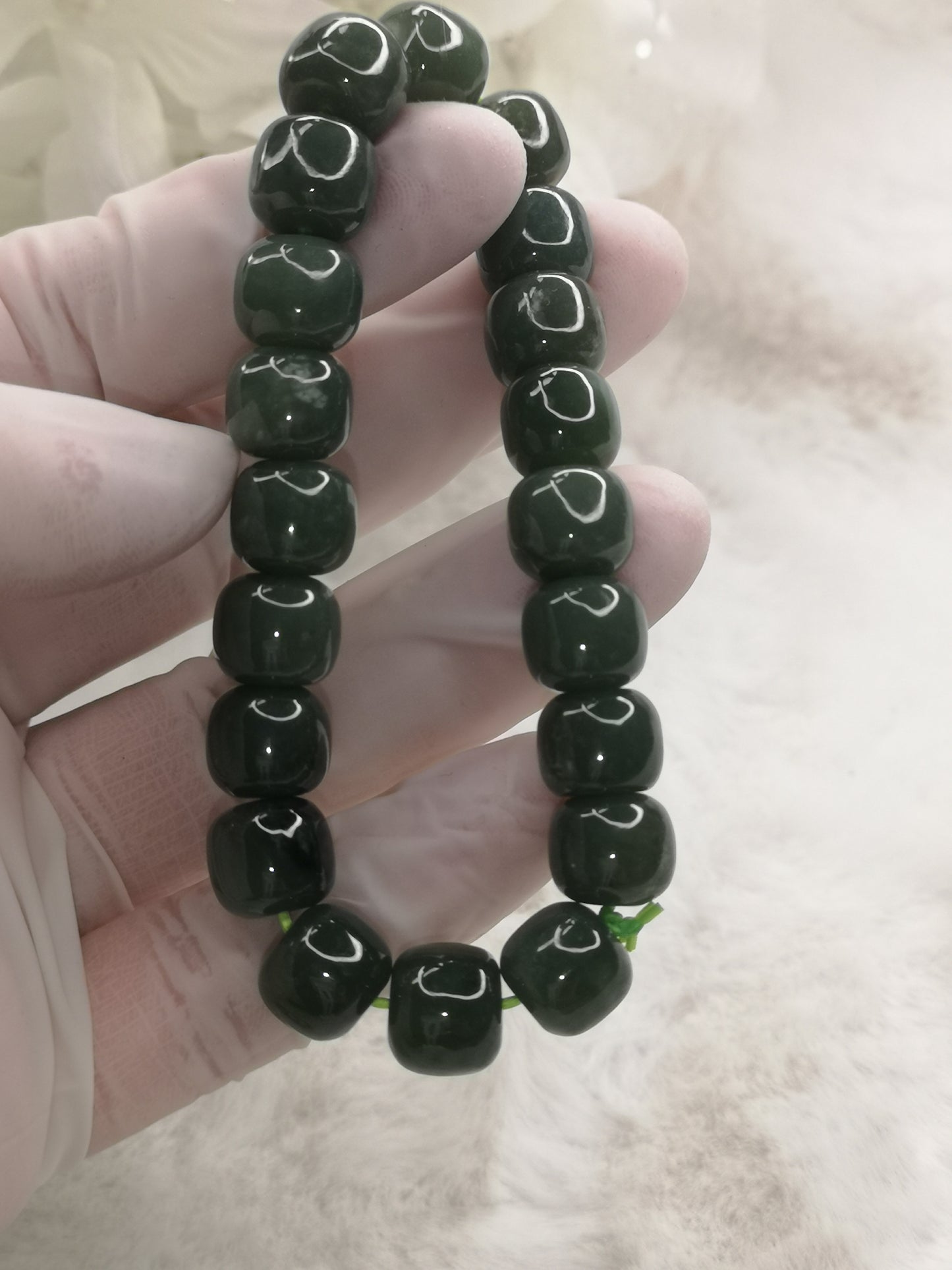 He Tian Jade 10mm Armband Edelstein Crystal