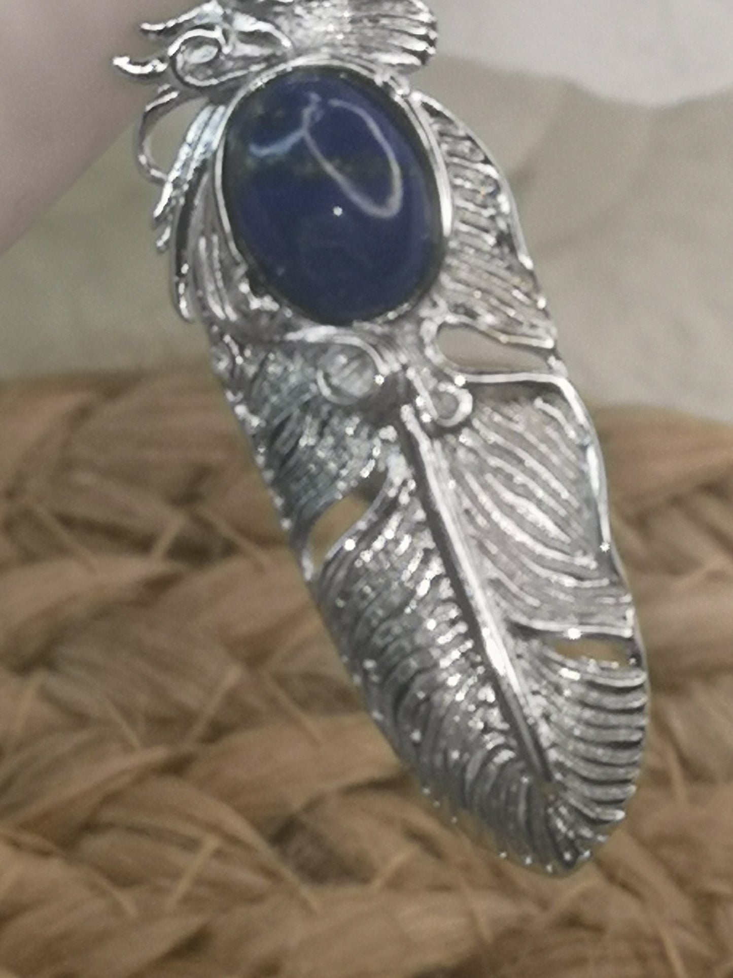 Lapis Lapislazuli Feder Kupfer Ketten Anhänger Edelstein Schmuck dayza Crystal