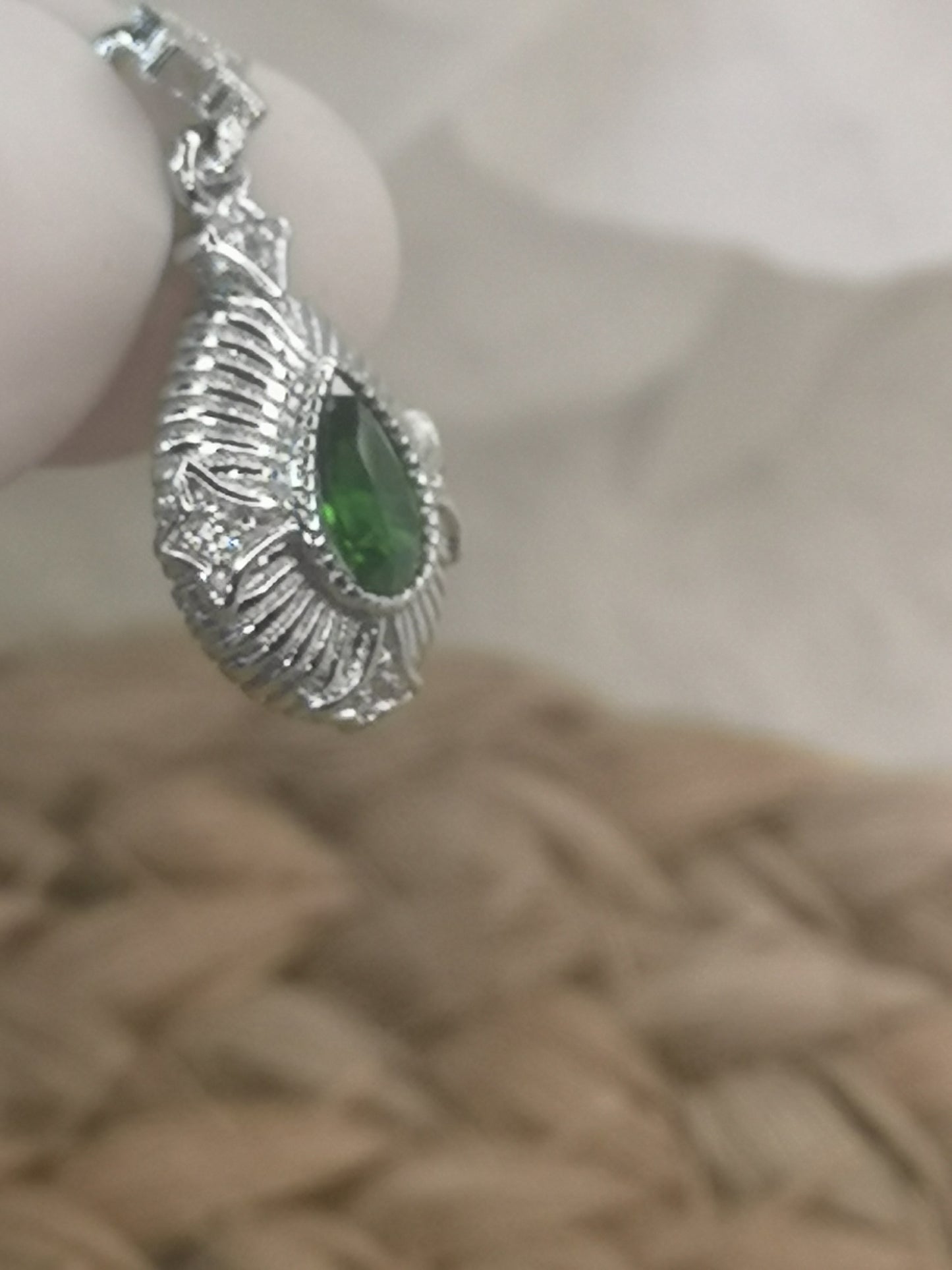 Diopside Edelstein Crystal, Kupfer Ketten Anhänger