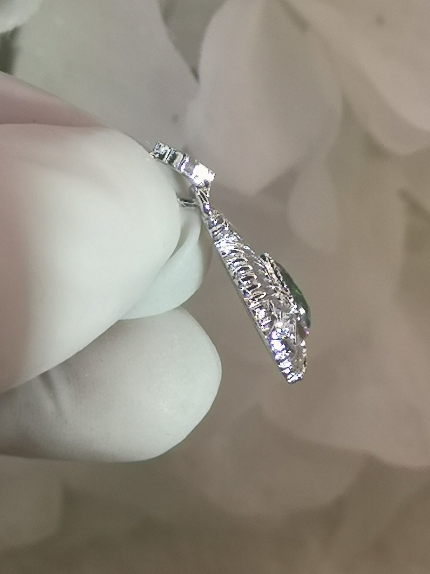 Diopside Edelstein Crystal, Kupfer Ketten Anhänger