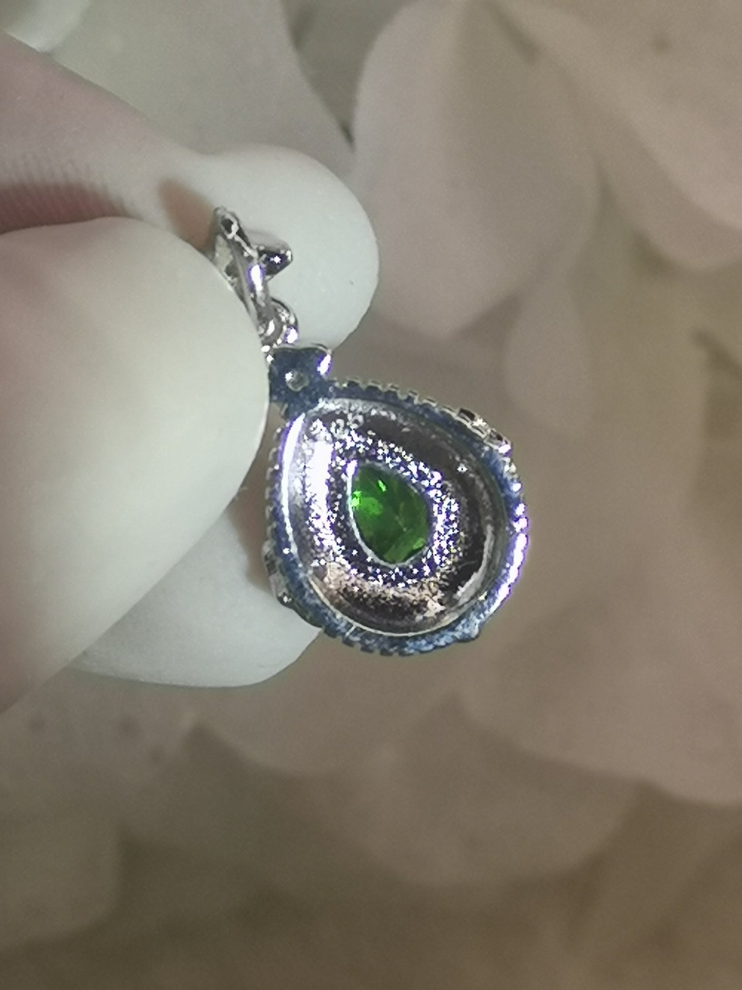 Diopside Edelstein Crystal, Kupfer Ketten Anhänger