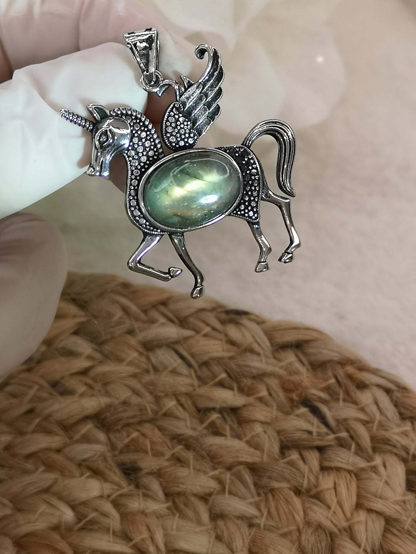 Labradorite Edelstein Einhorn Kupfer Ketten Anhänger #dayza
