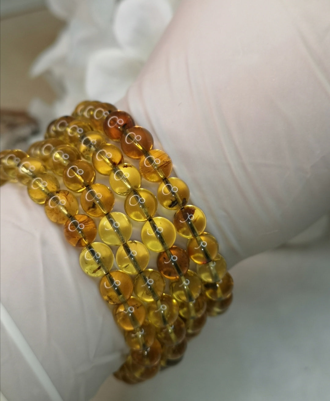 Blue Amber Edelstein Armband