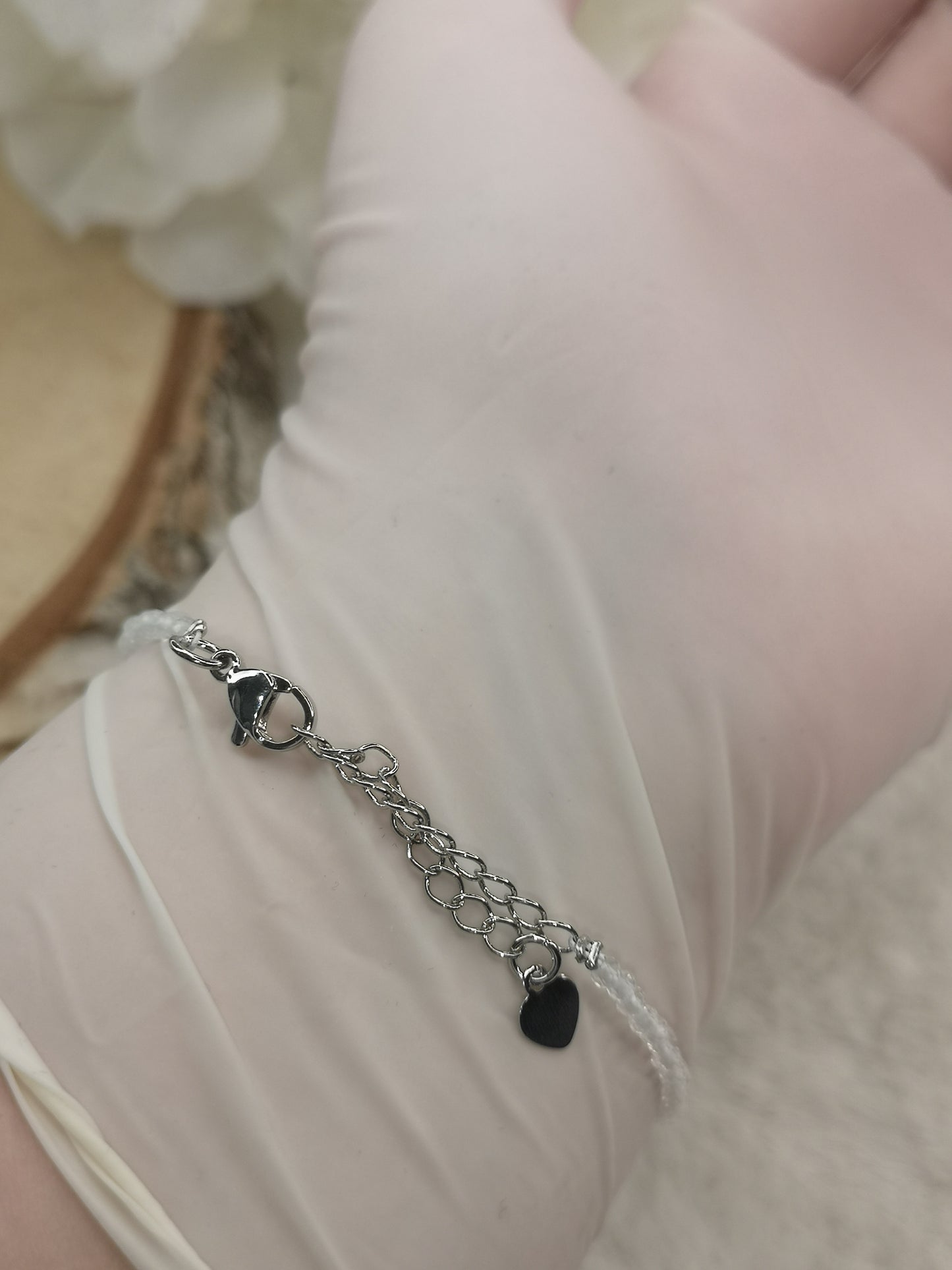Bergkristall Edelstein Armband, Kupfer Kette