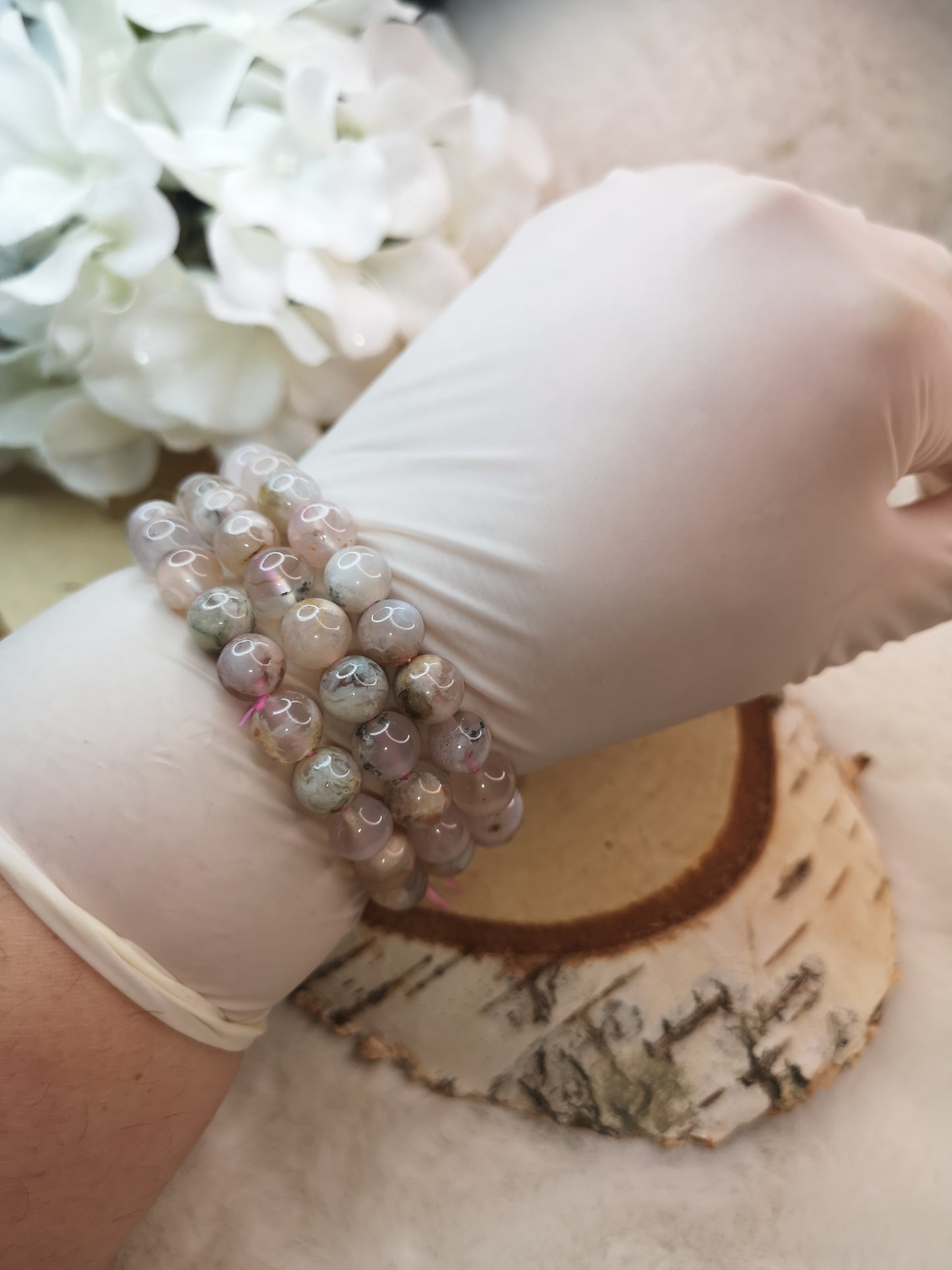 Blumenachat Flower Achat Armband