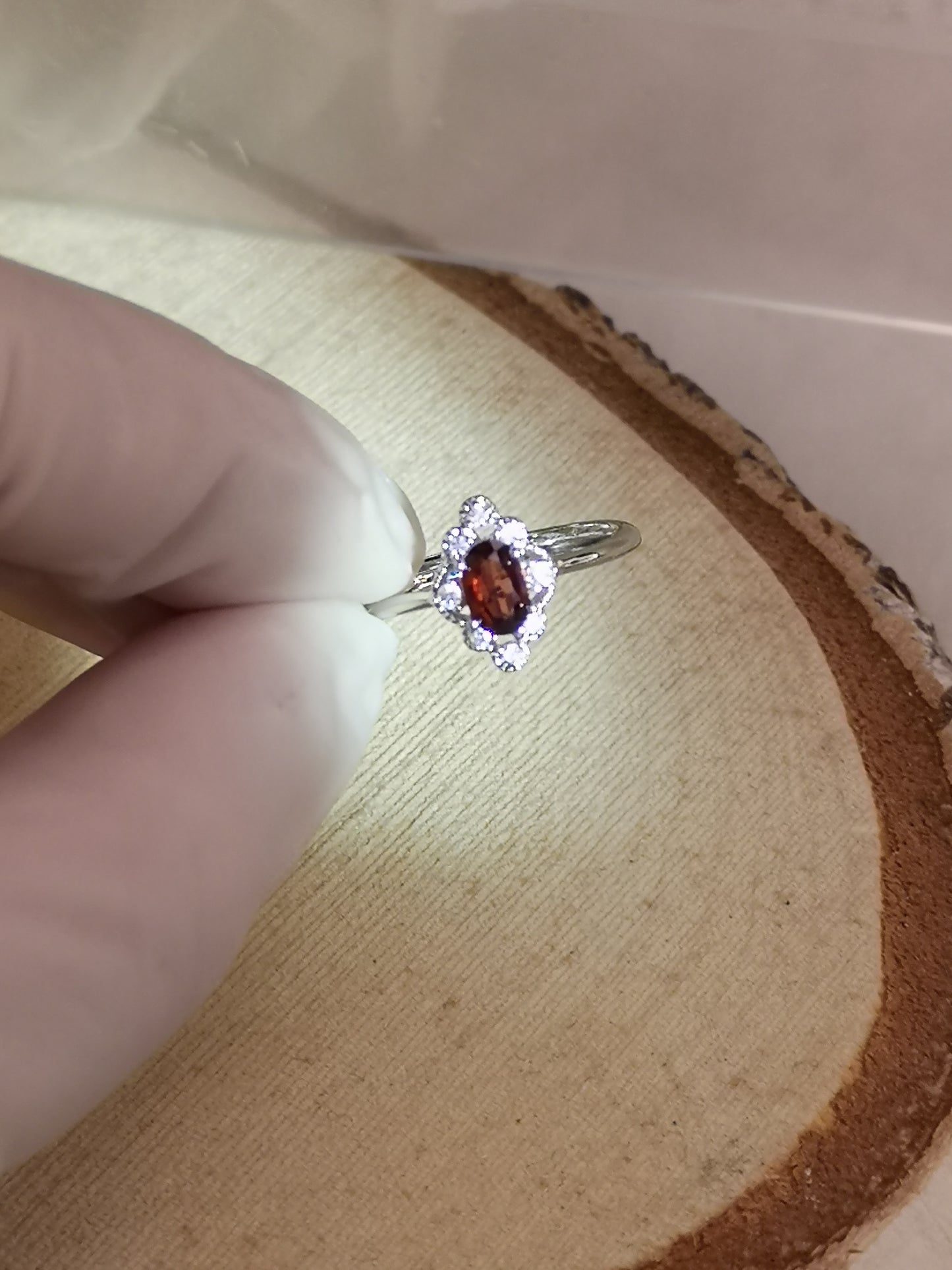 Granat Edelstein, Kupfer Ring verstellbar