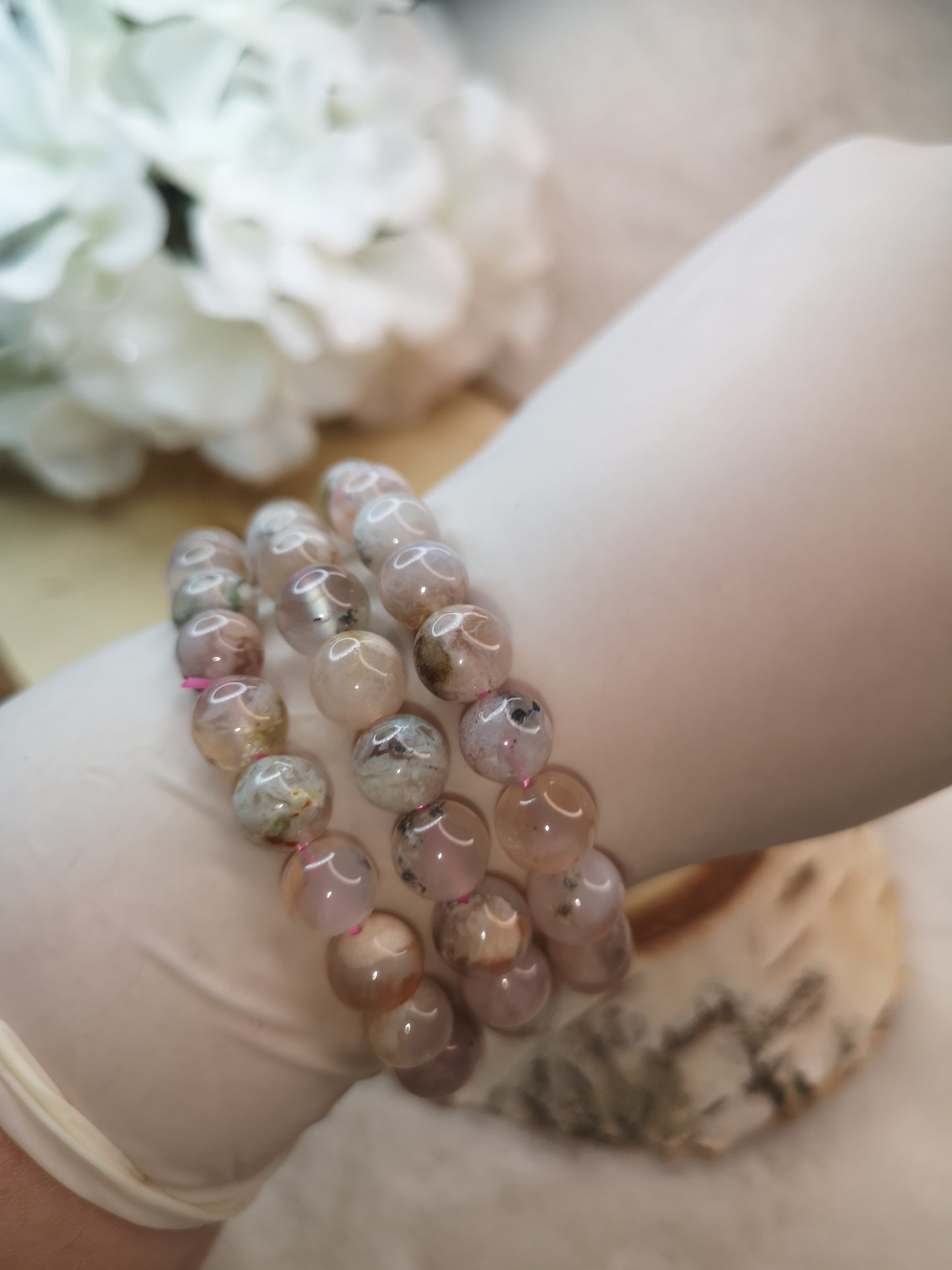 Blumenachat Flower Achat Armband