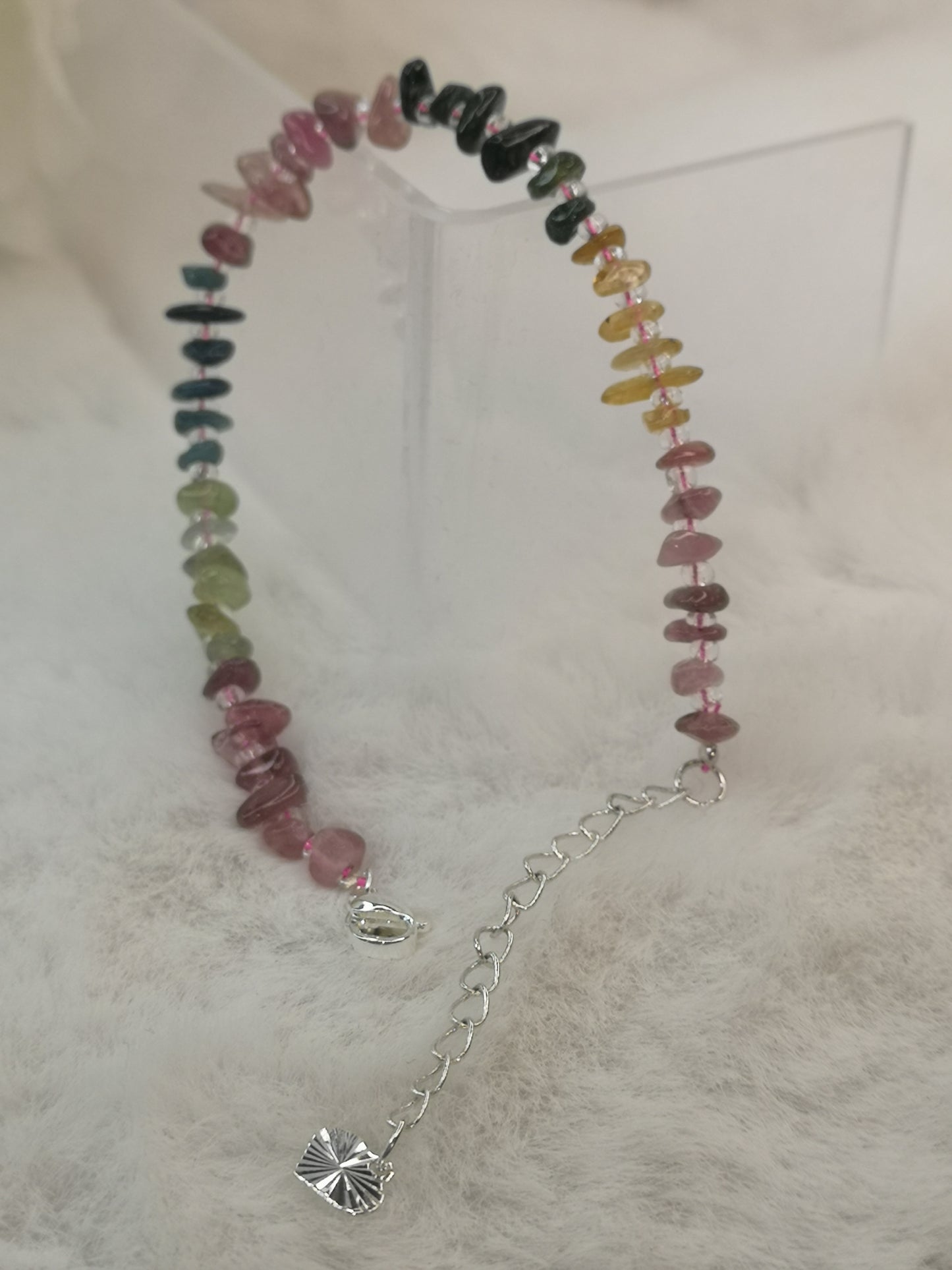 Colorful Turmalin Edelstein Armband, Kupfer Verschluss
