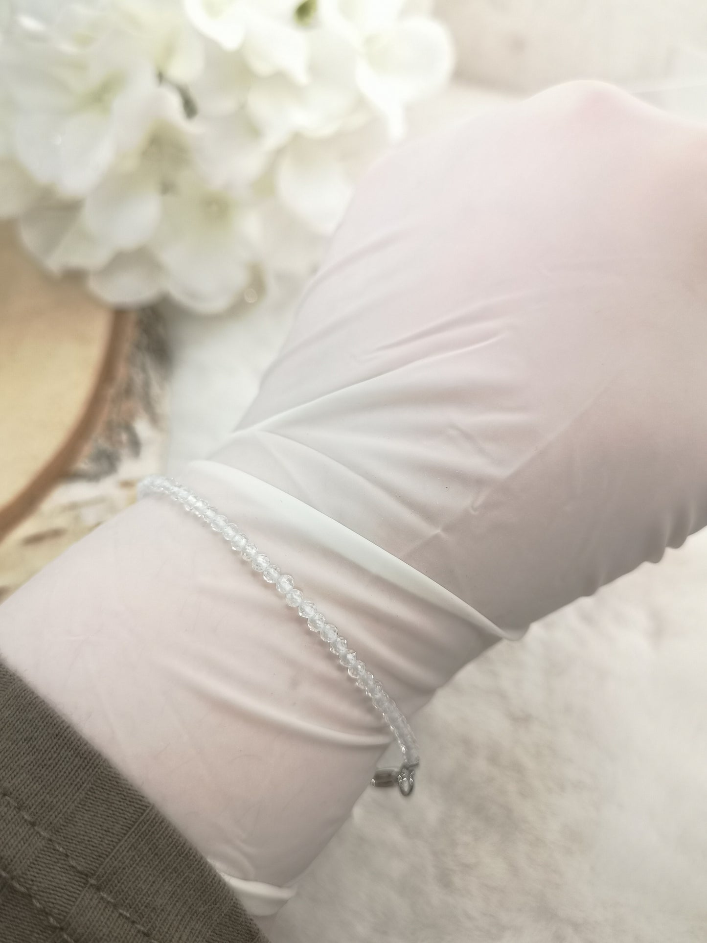 Bergkristall Edelstein Armband, Kupfer Kette