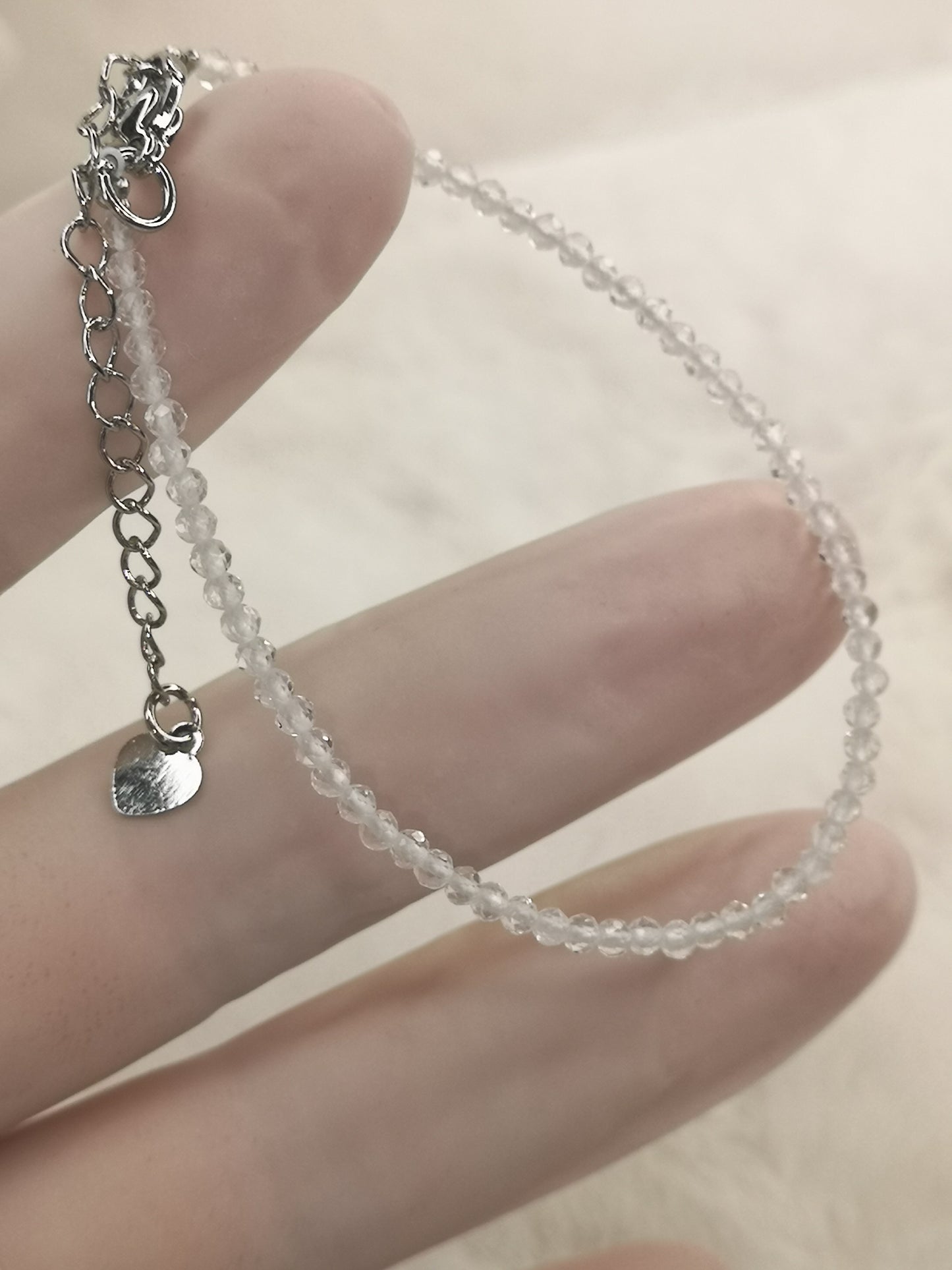 Bergkristall Edelstein Armband, Kupfer Kette