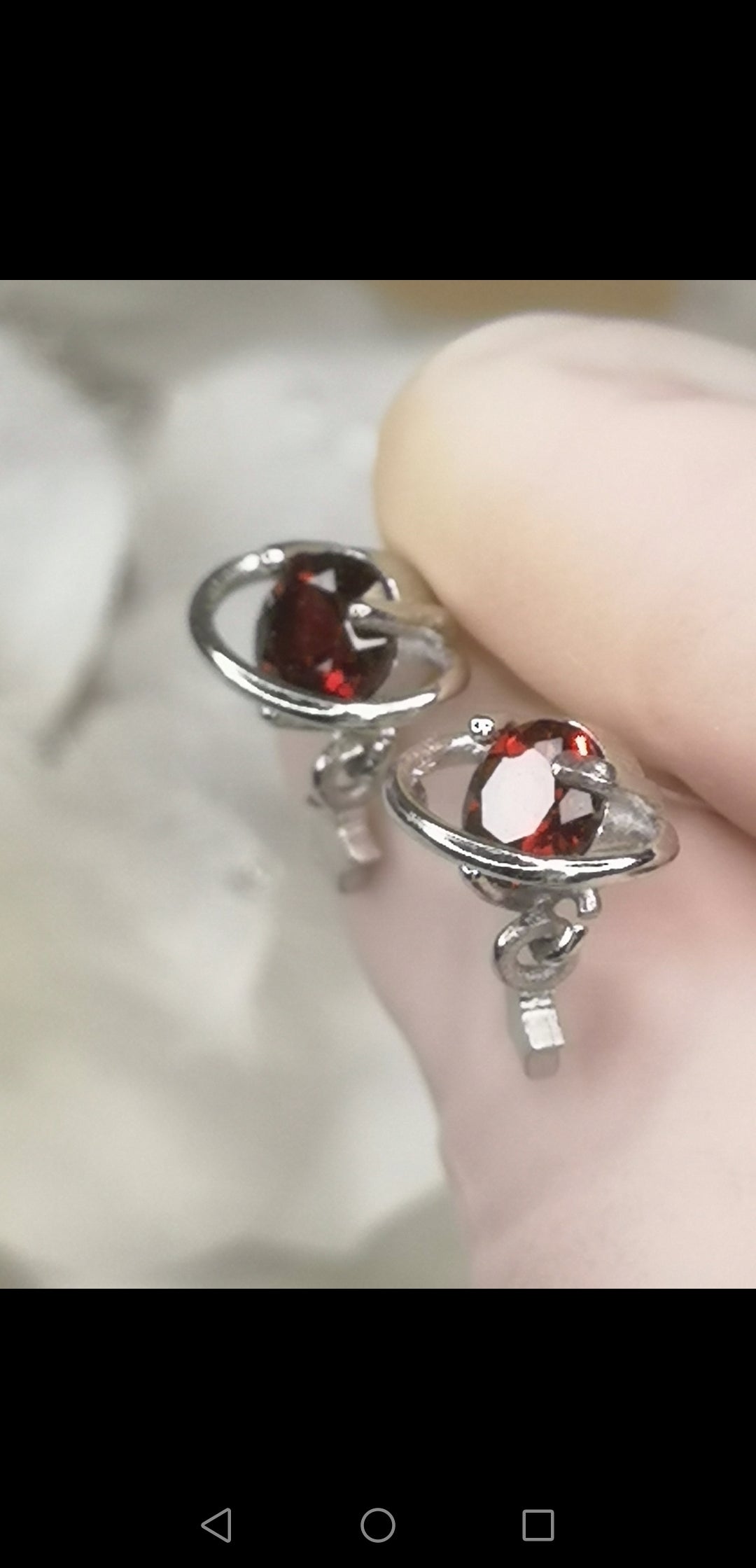 Granat Edelstein, 925 Silber Ohrringe