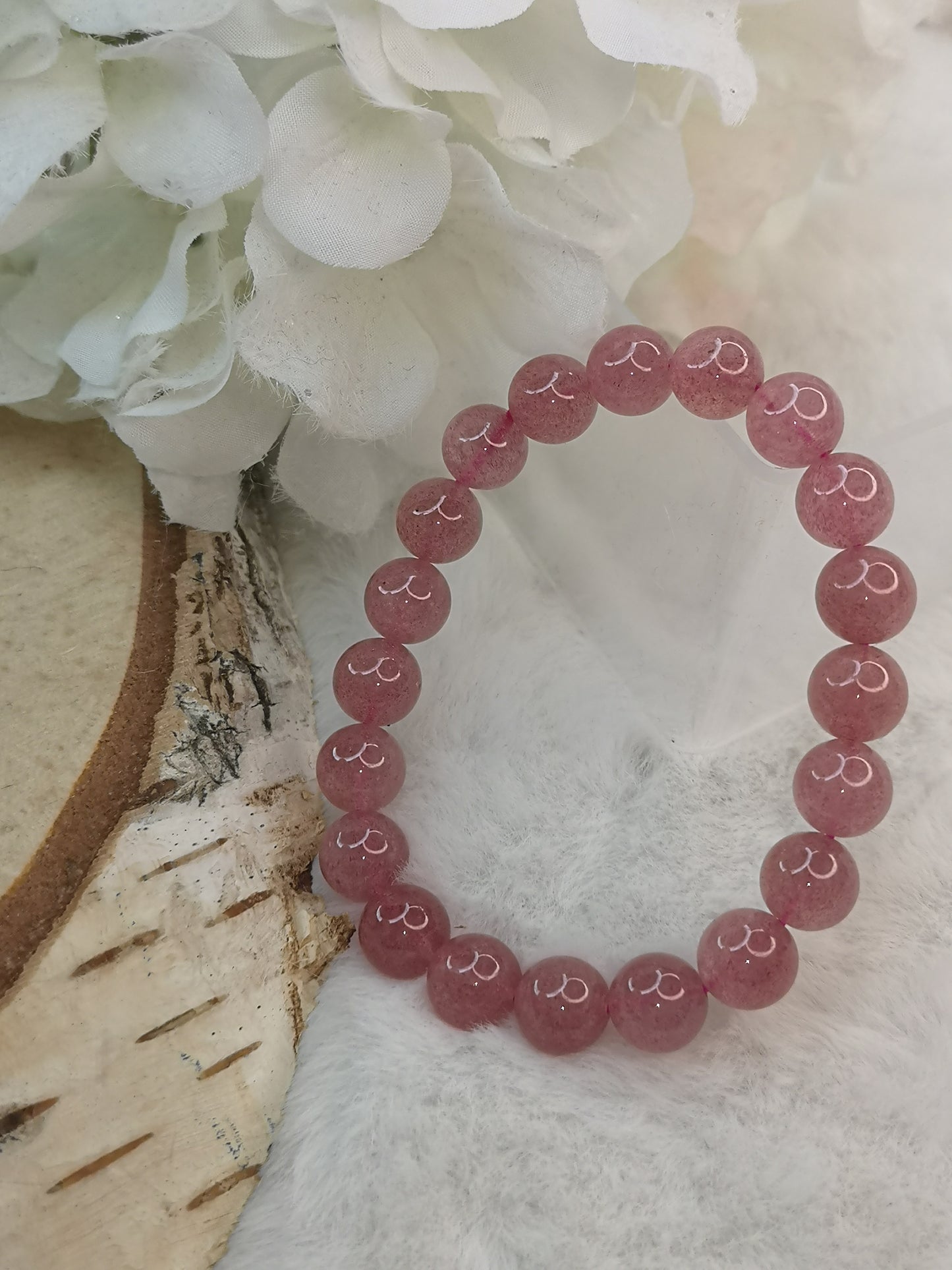 Erdbeer Quartz Edelstein Armband