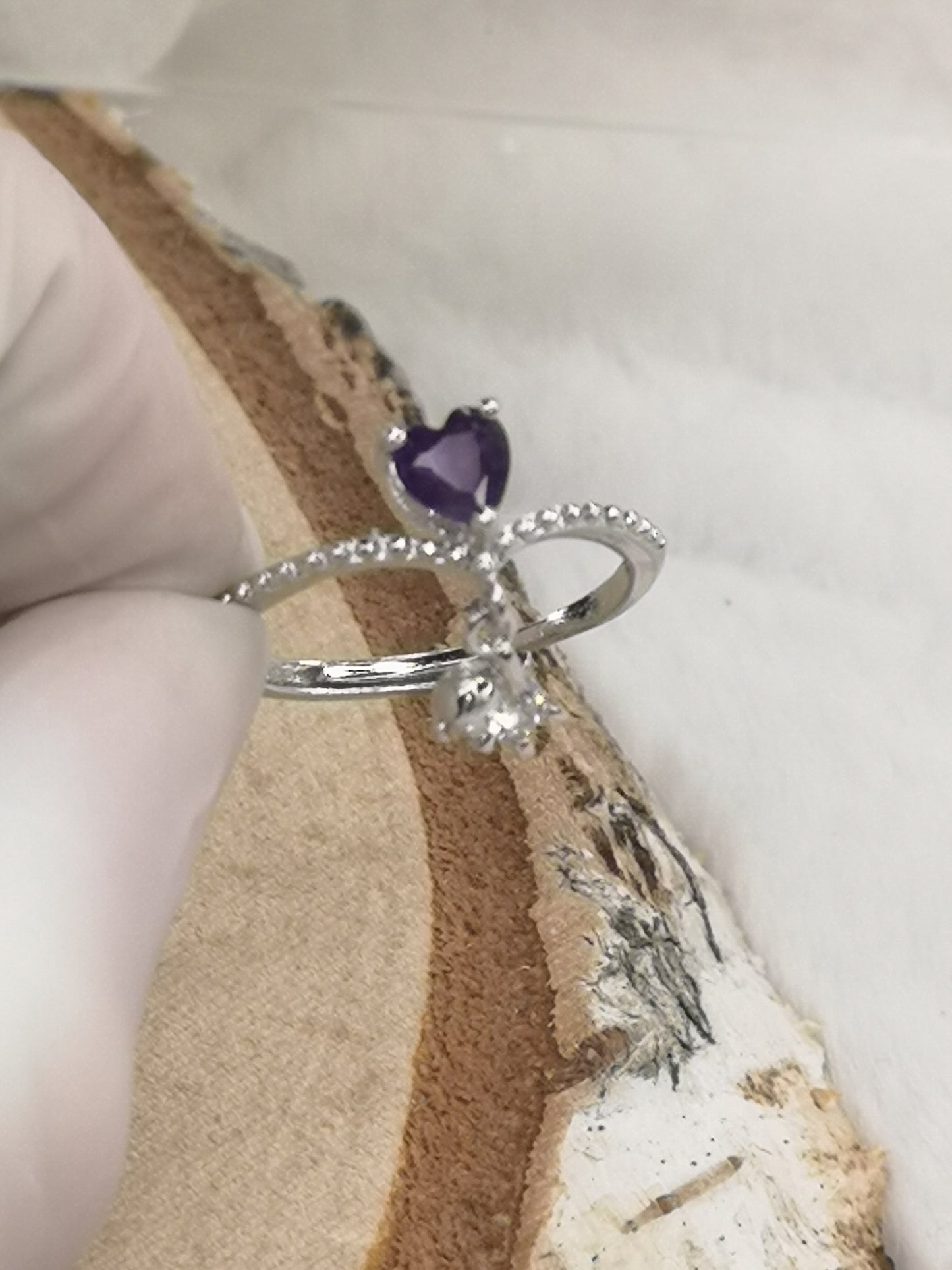 Amethyst Edelstein, Kupfer Ring verstellbar