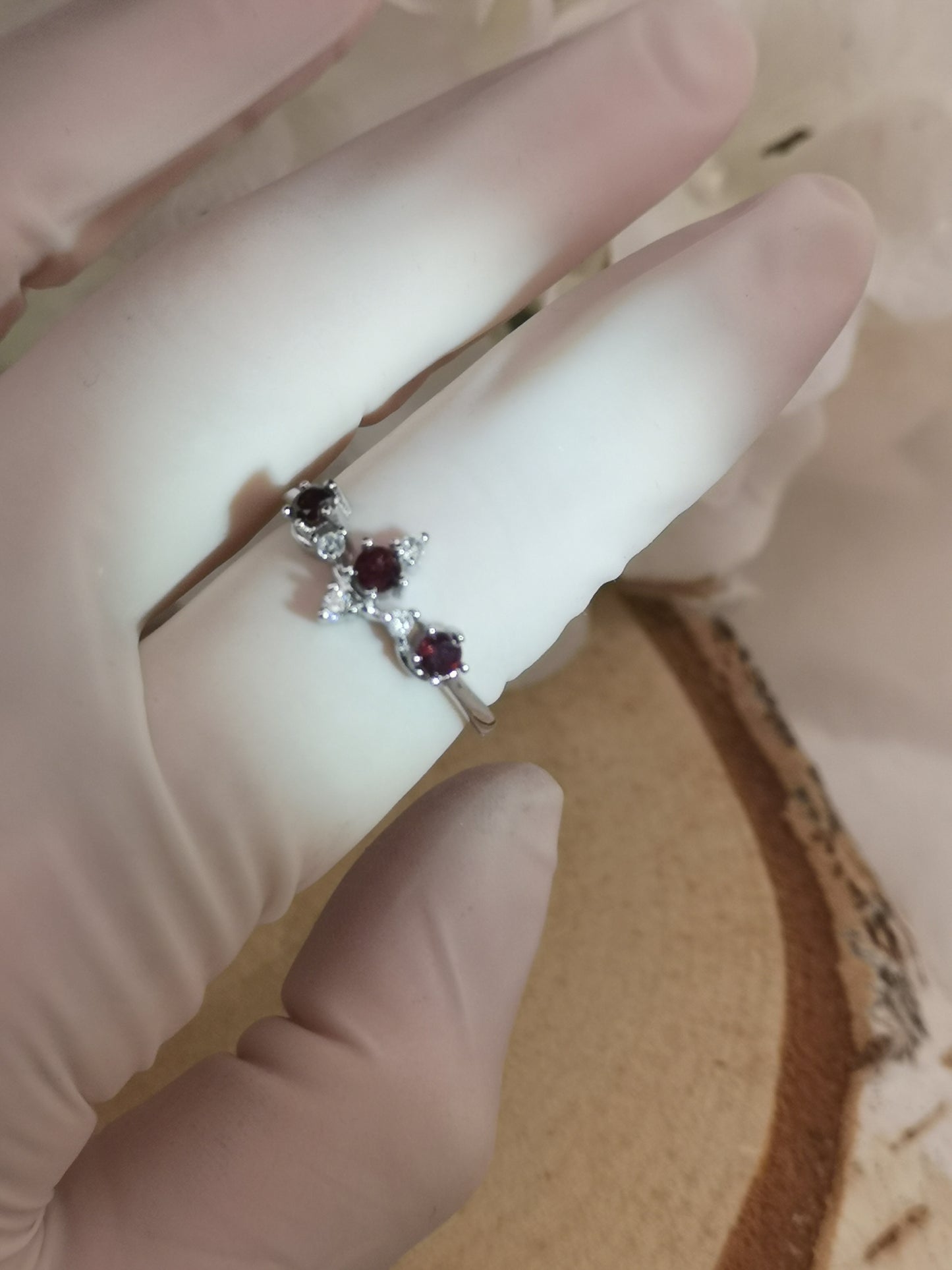 Granit Edelstein Kupfer Ring verstellbar