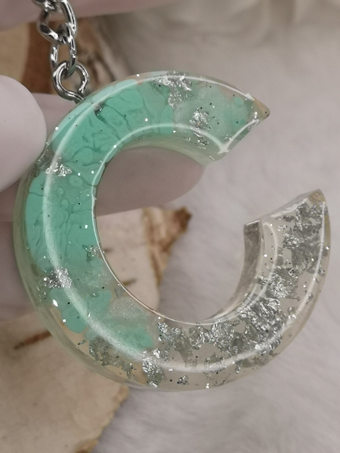 Buchstaben Schlüsselanhänger C Kunstharz Unikat