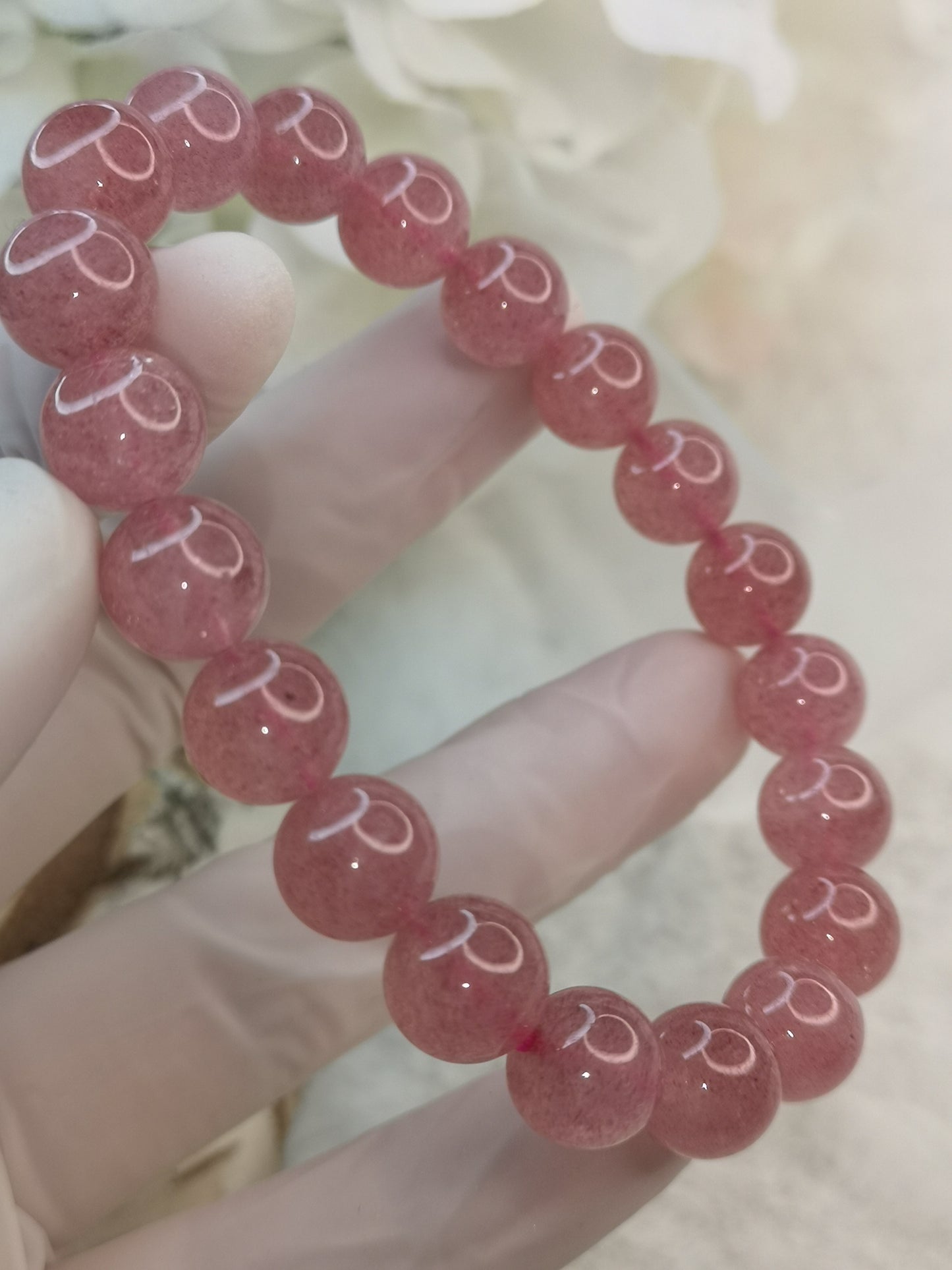 Erdbeer Quartz Edelstein Armband