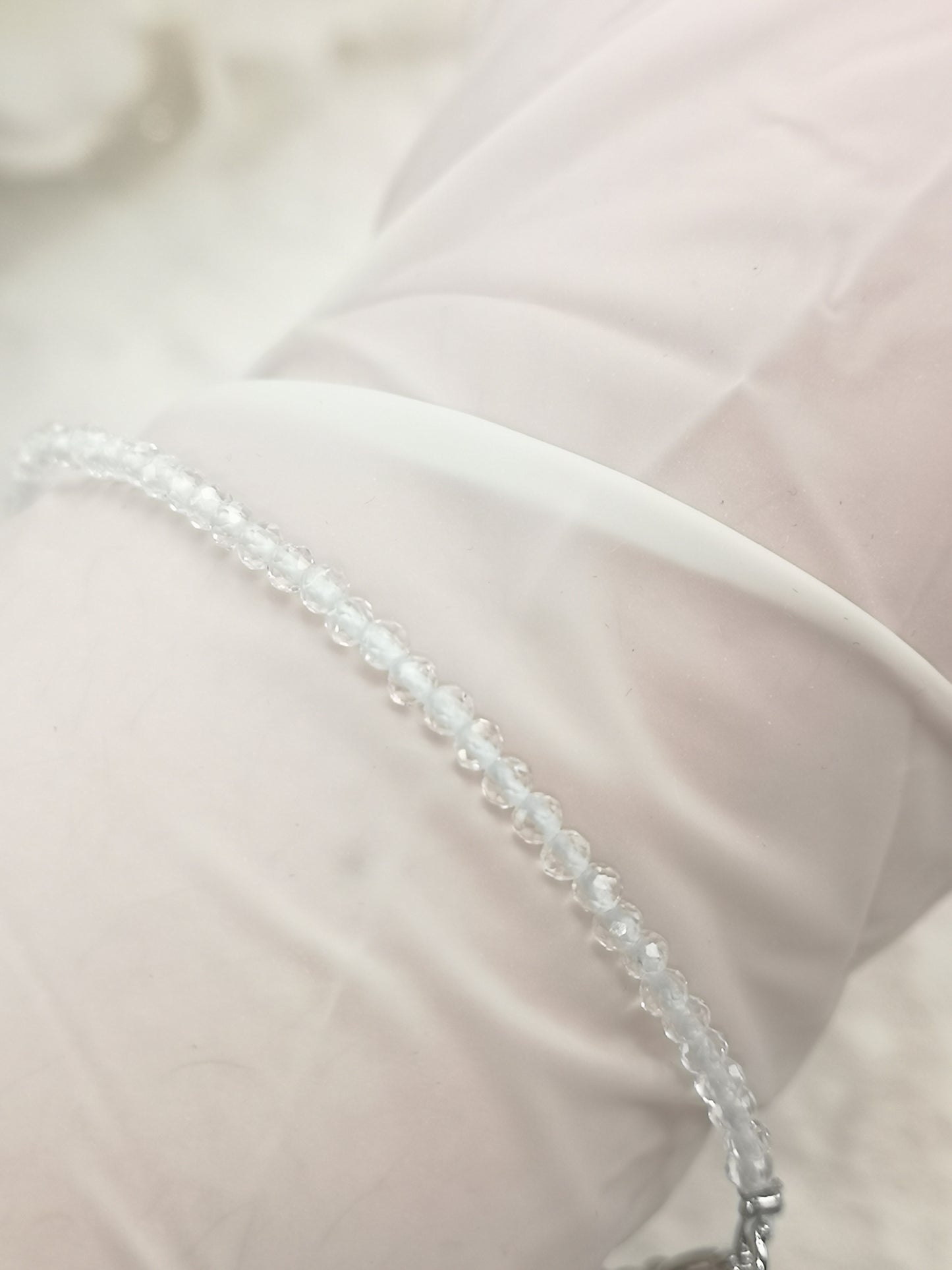 Bergkristall Edelstein Armband, Kupfer Kette