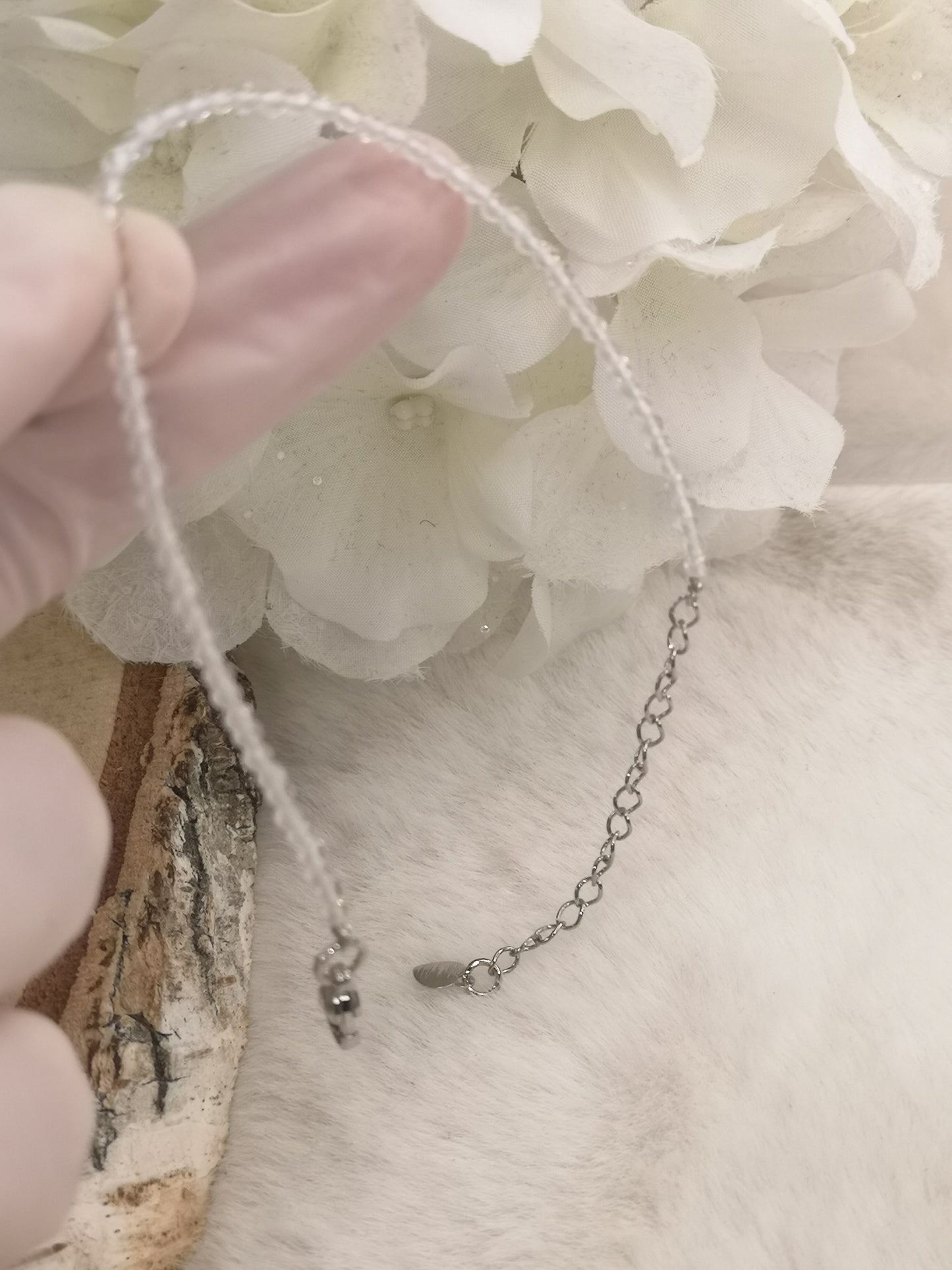 Bergkristall Edelstein Armband, Kupfer Kette