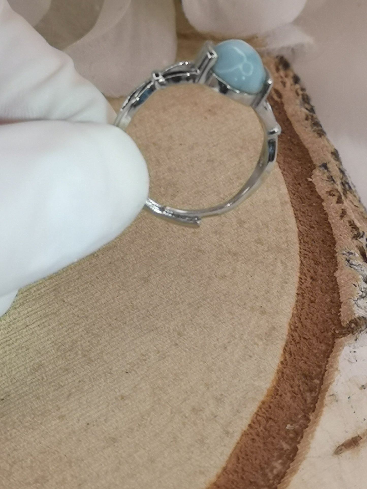 Larimar Edelstein Kupfer Ring