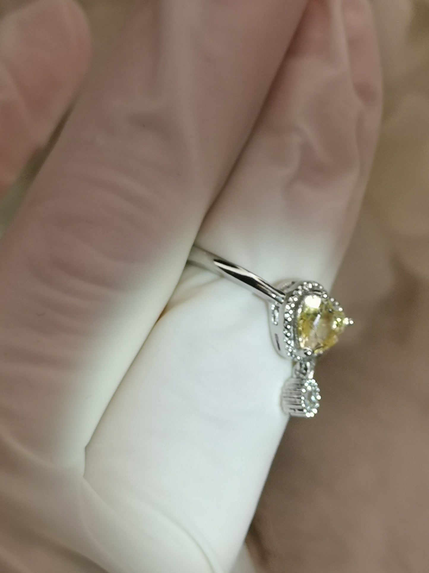Citrin Herz Edelstein, Kupfer Ring verstellbar