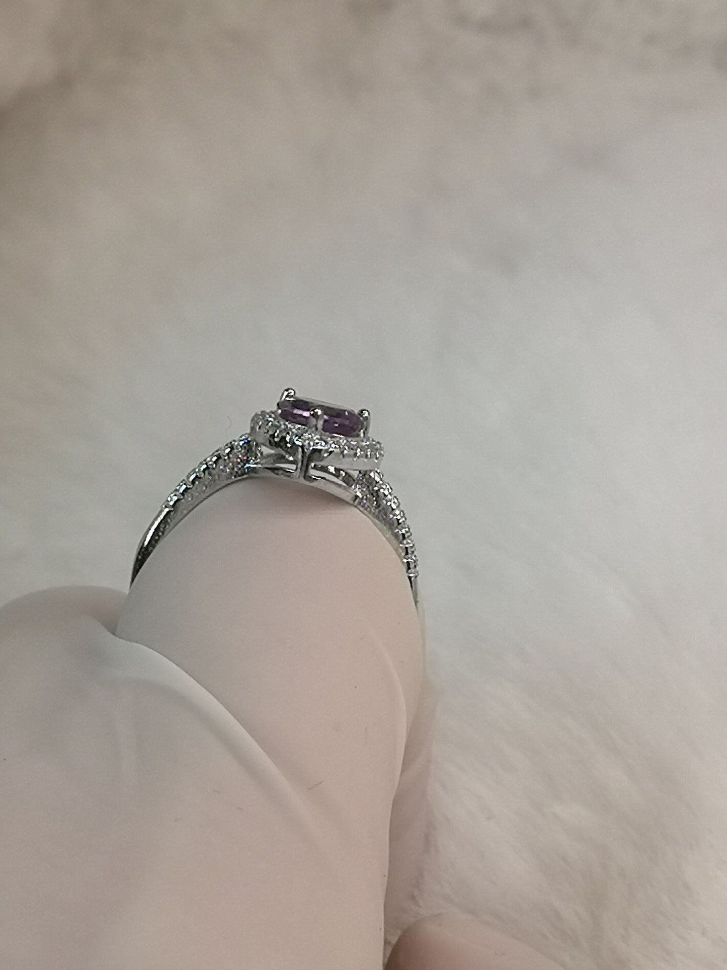 Amethyst Herz Kupfer Ring, verstellbar