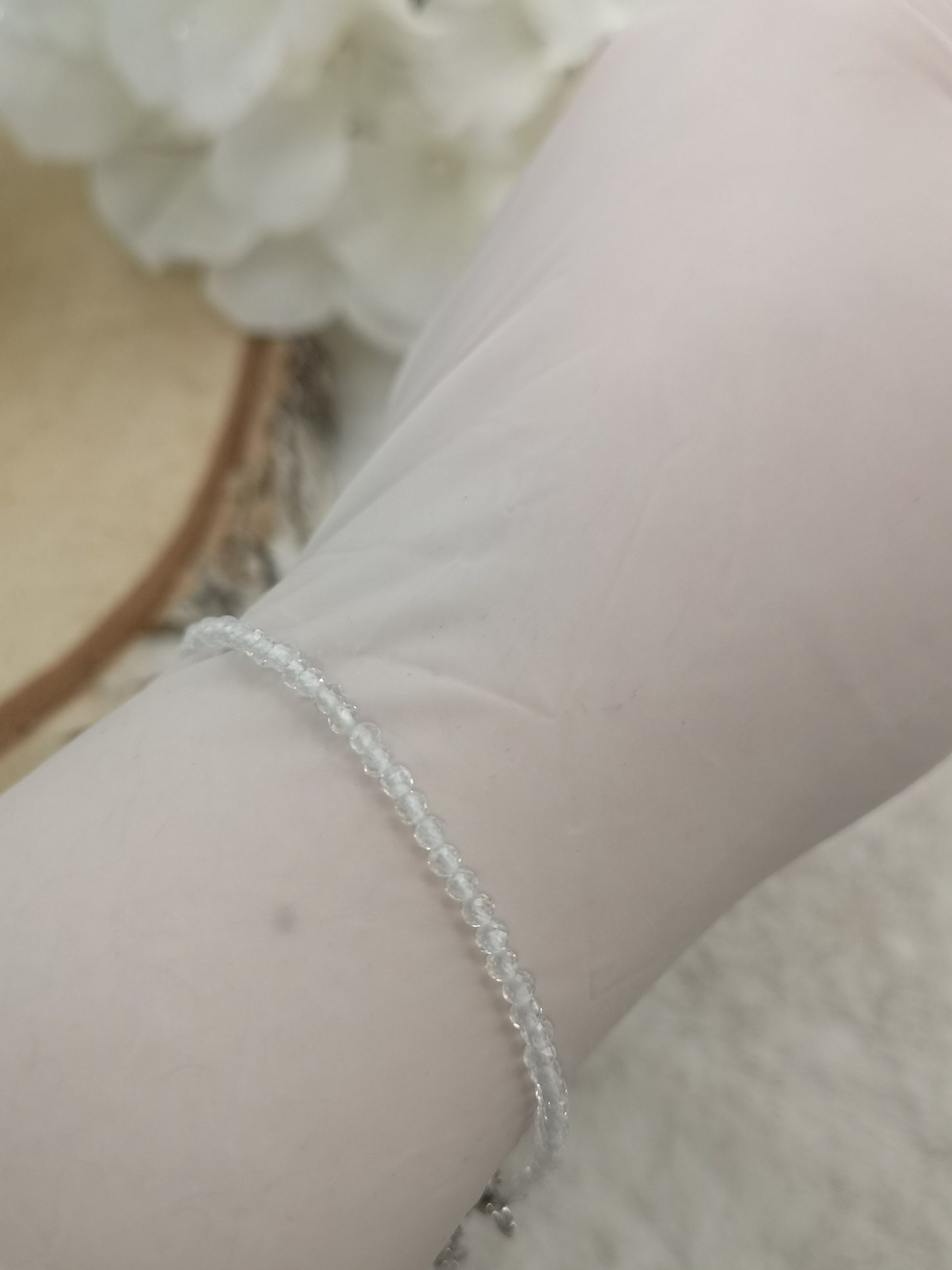Bergkristall Edelstein Armband, Kupfer Kette