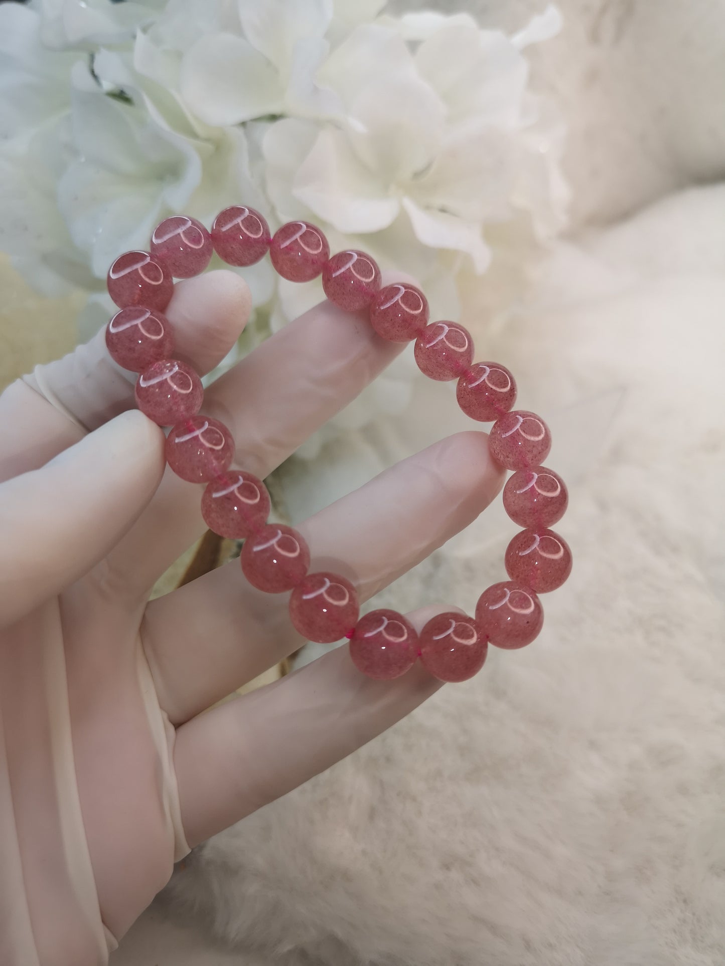 Erdbeer Quartz Edelstein Armband