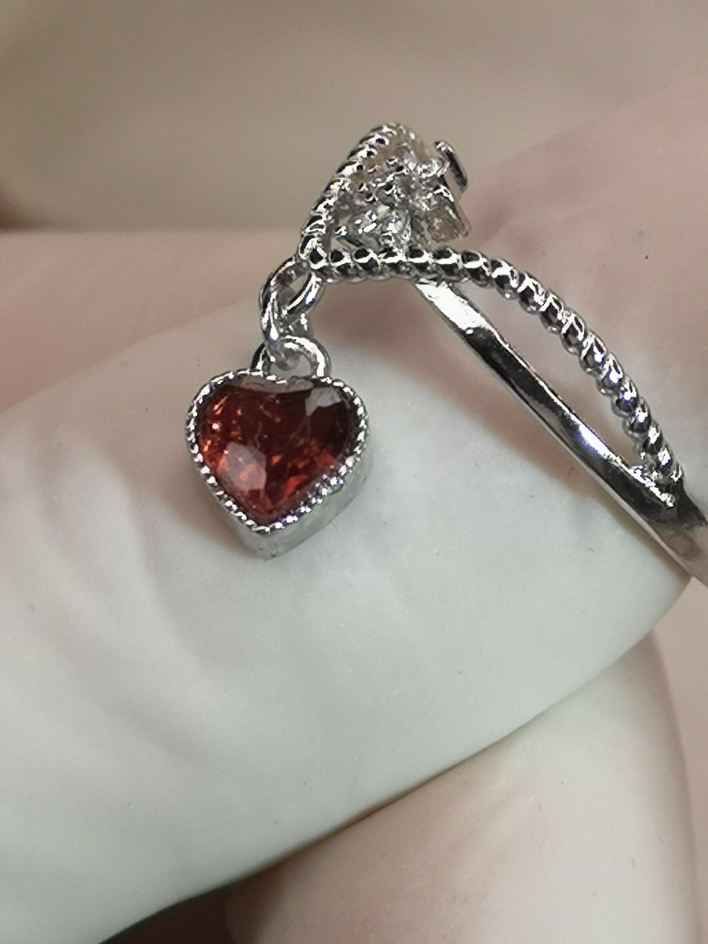 Granat Garnet Edelstein, Kupfer Ring verstellbar