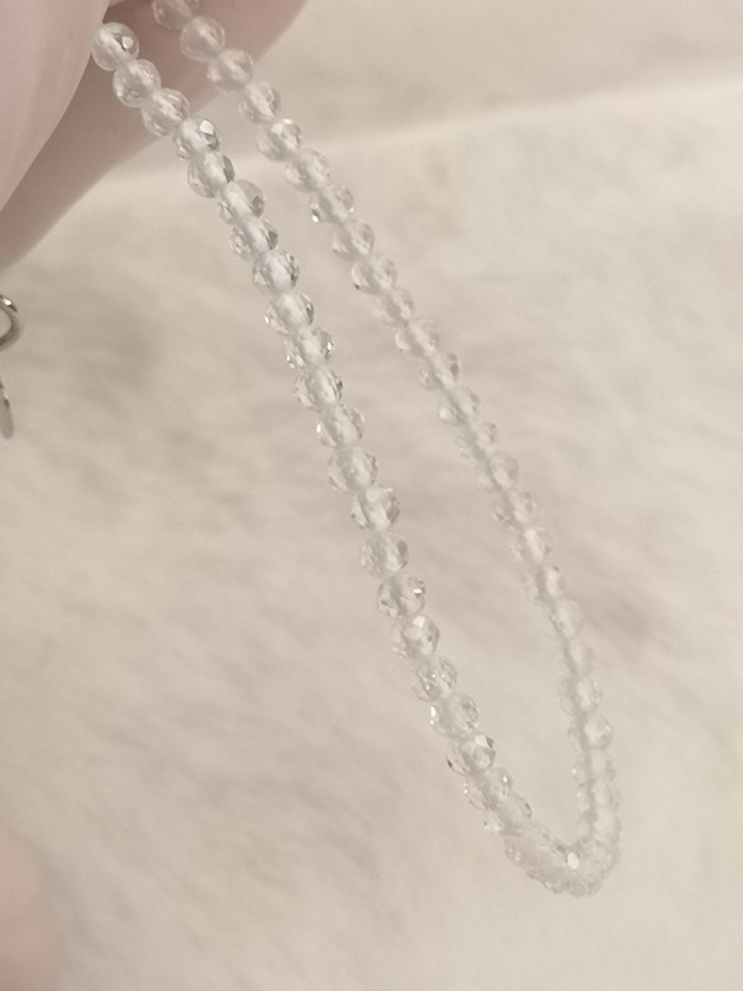 Bergkristall Edelstein Armband, Kupfer Kette