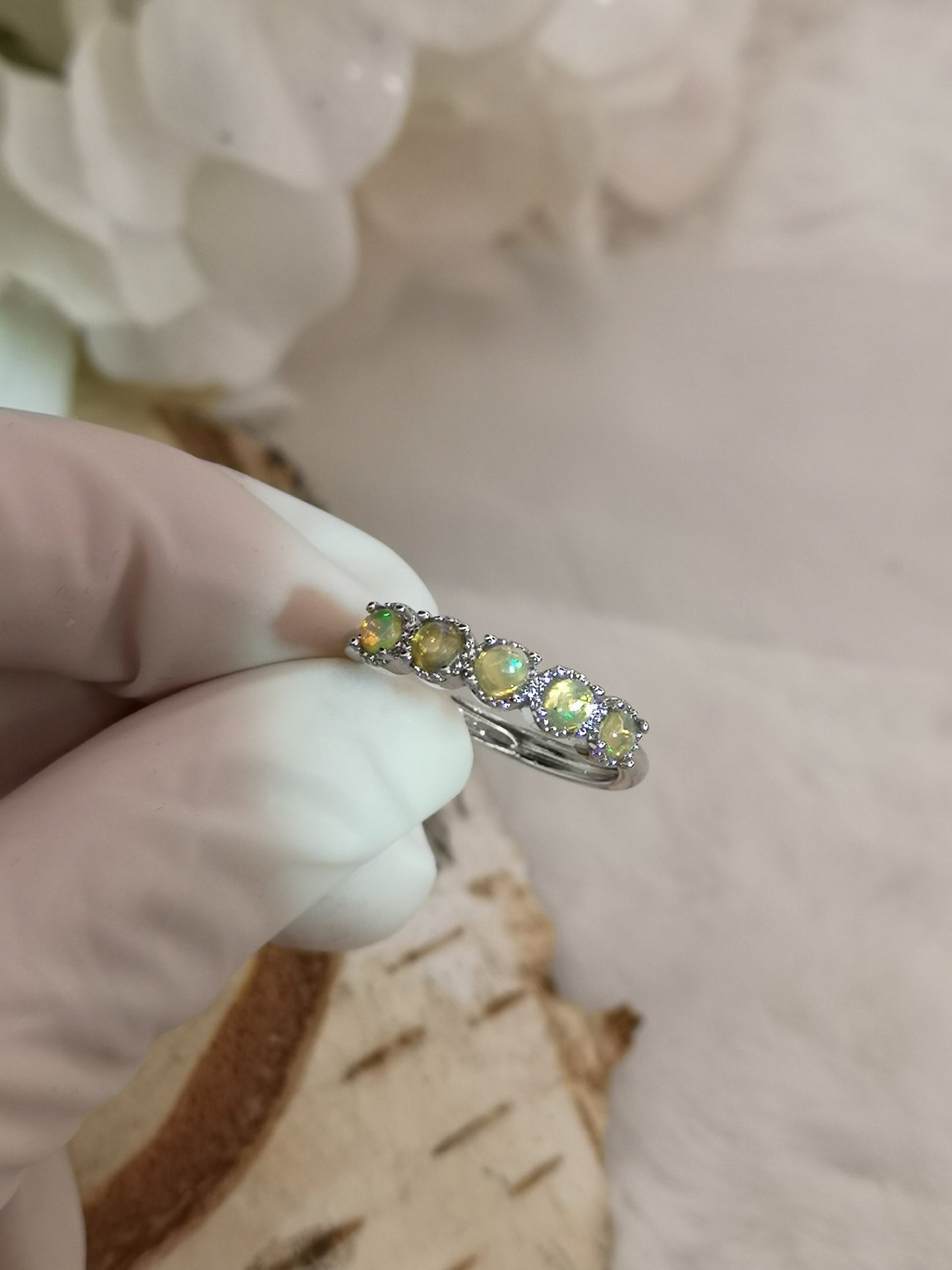 Opal Edelsteine, Kupfer Ring verstellbar