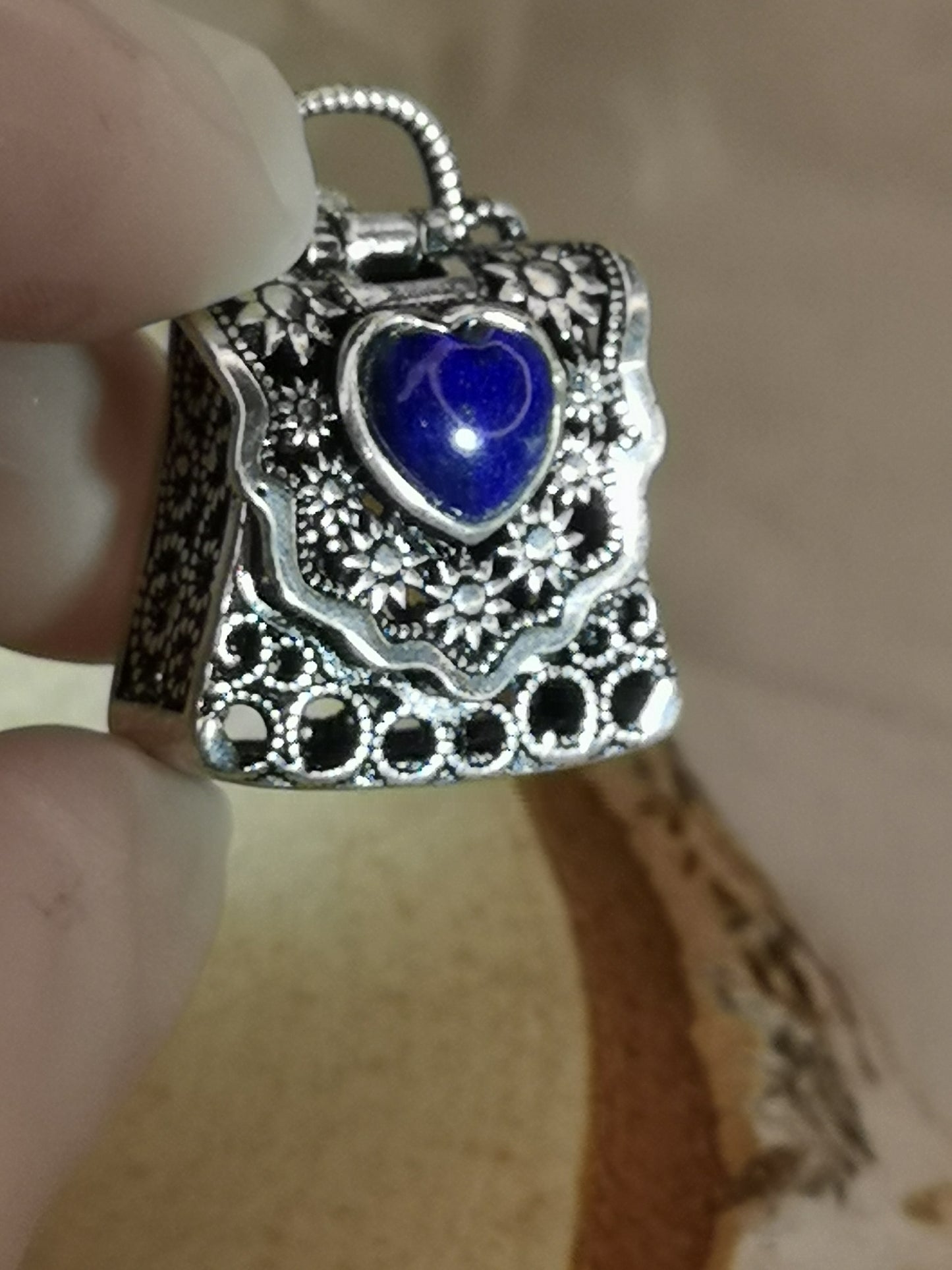 Lapislazuli Edelstein, Kupfer Ketten Anhänger, Taschen Design