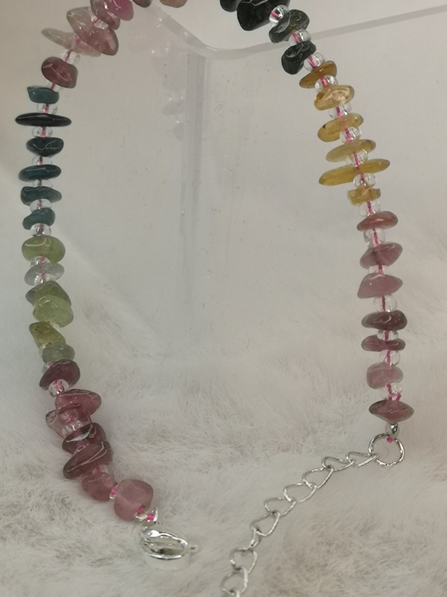 Colorful Turmalin Edelstein Armband, Kupfer Verschluss