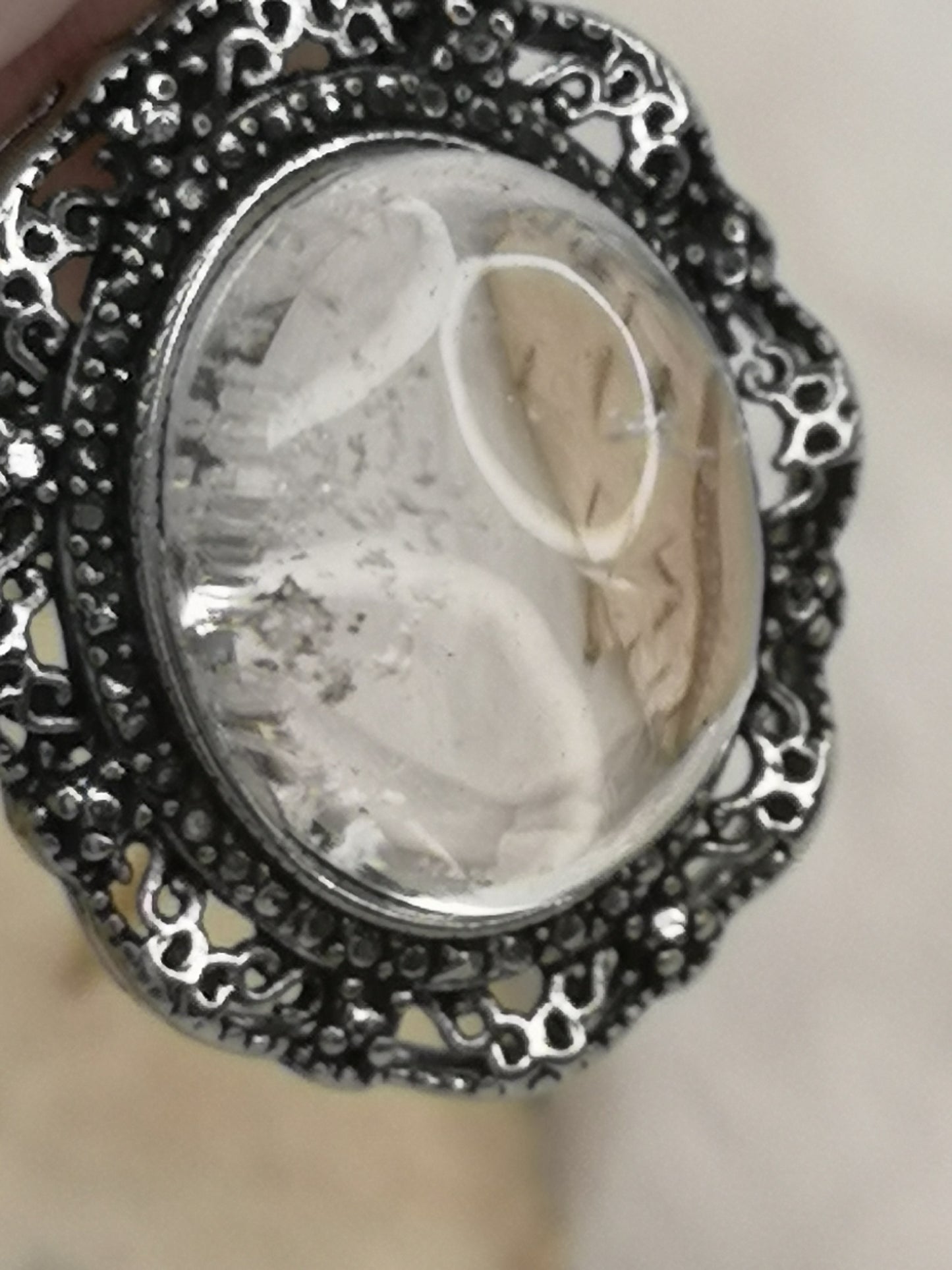 Gartenquartz Edelstein mit Phantomen, Kupfer Ketten Anhänger