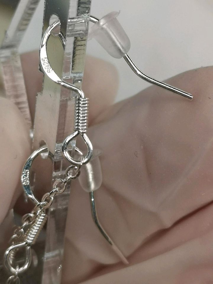 Labradorite Ohrringe, 925 Silber in Würfel Form