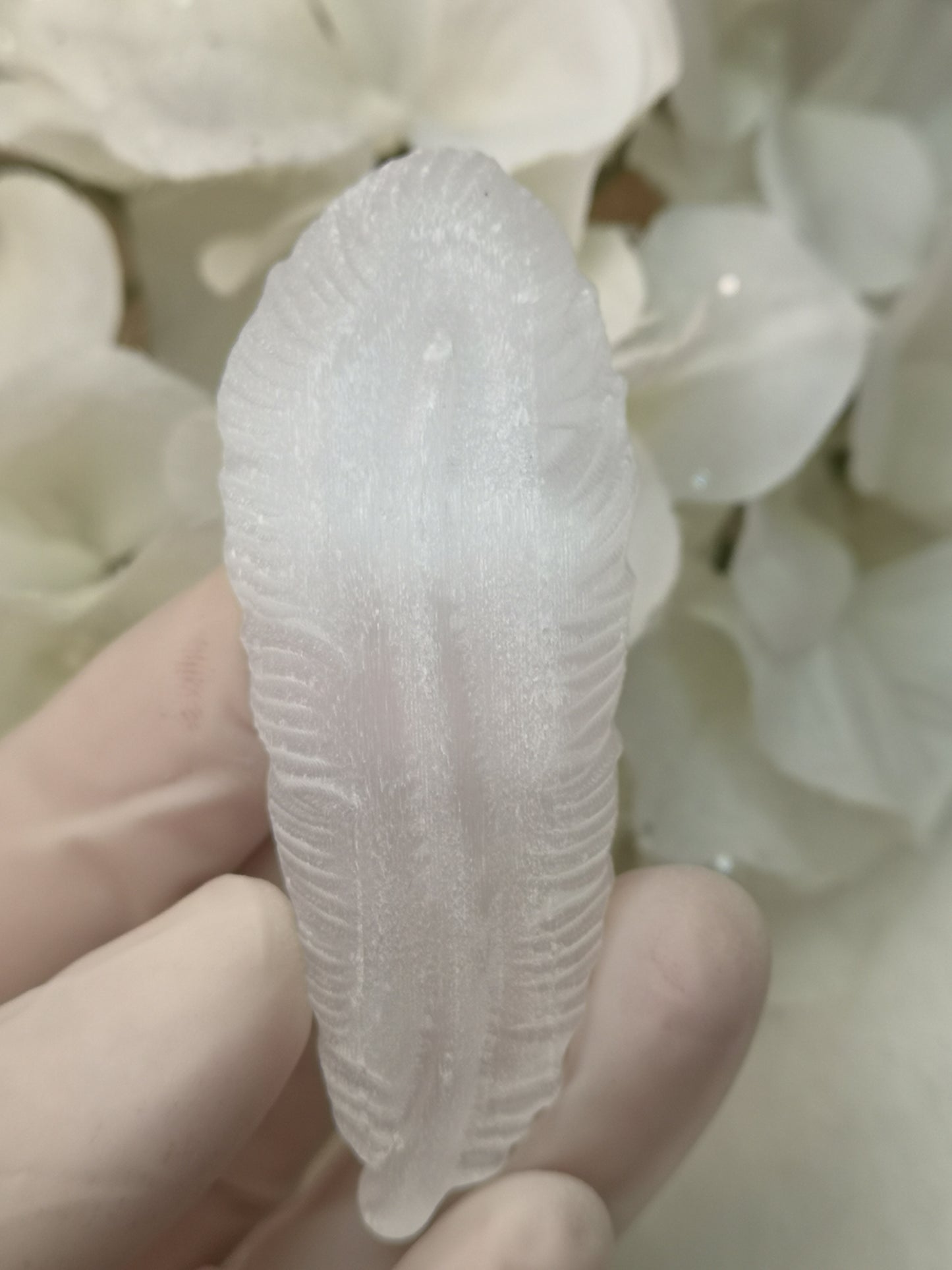 Selenite Edelstein Feder Design