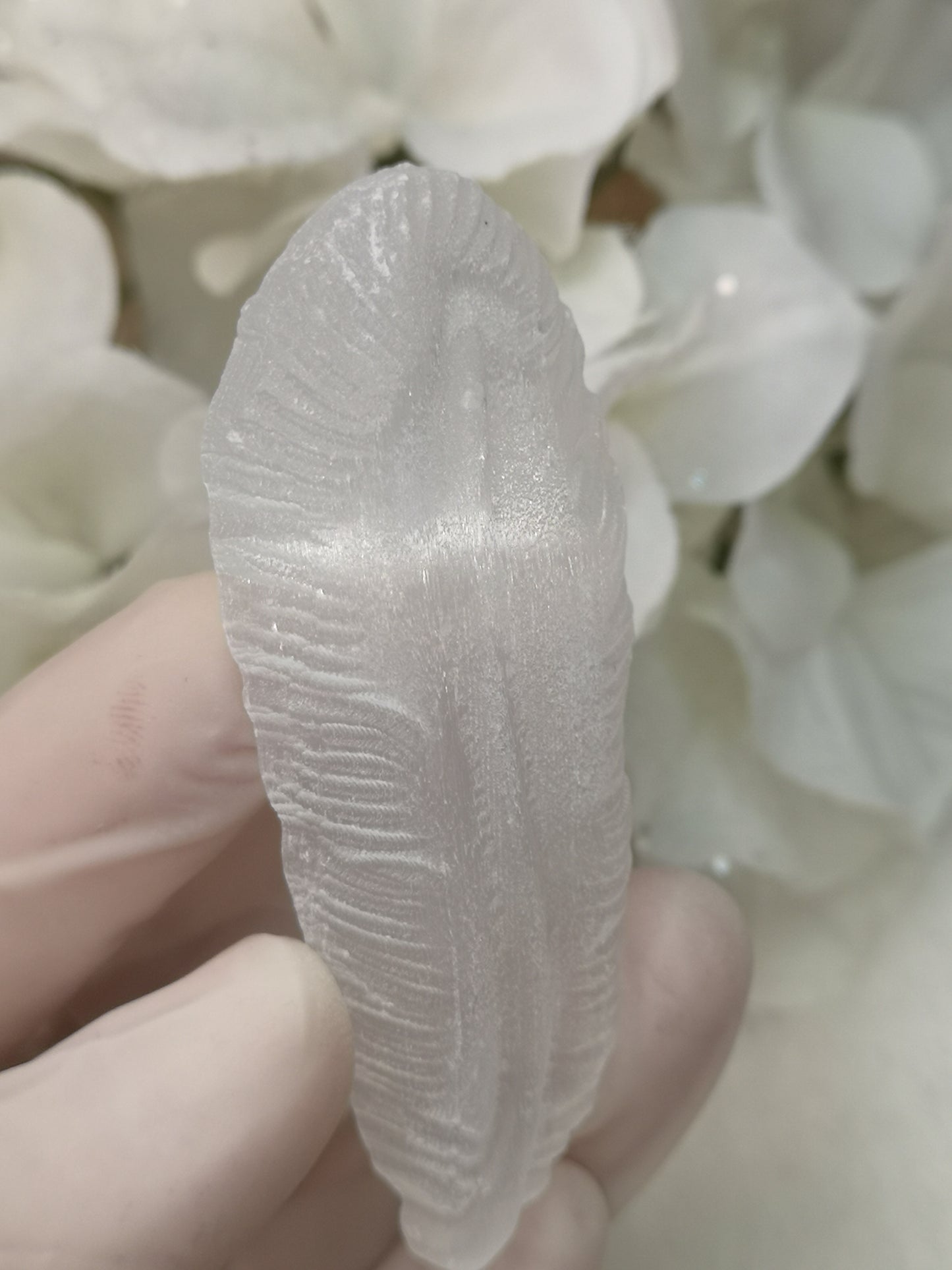 Selenite Edelstein Feder Design